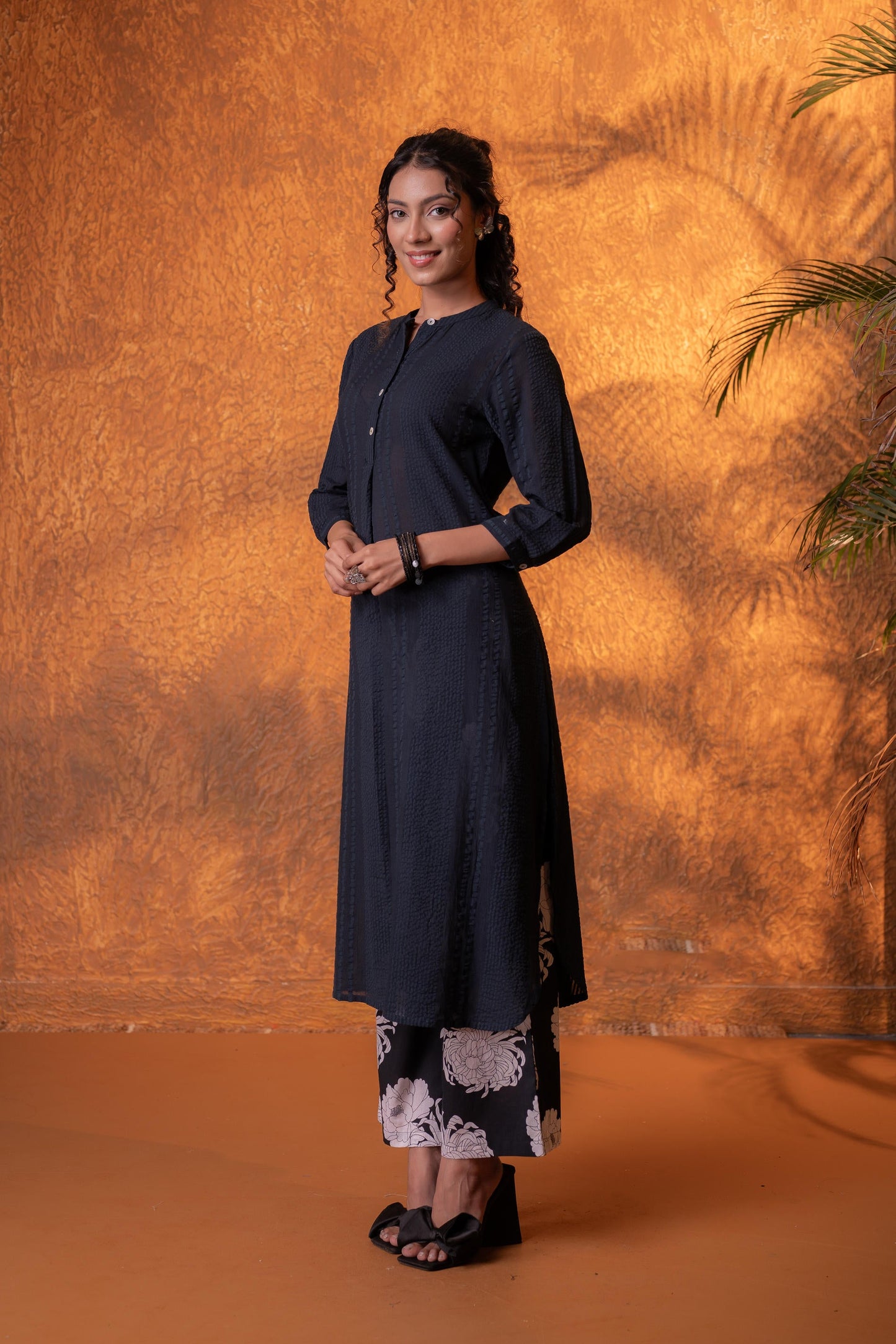White Cotton A-Line Kurta Pant Set