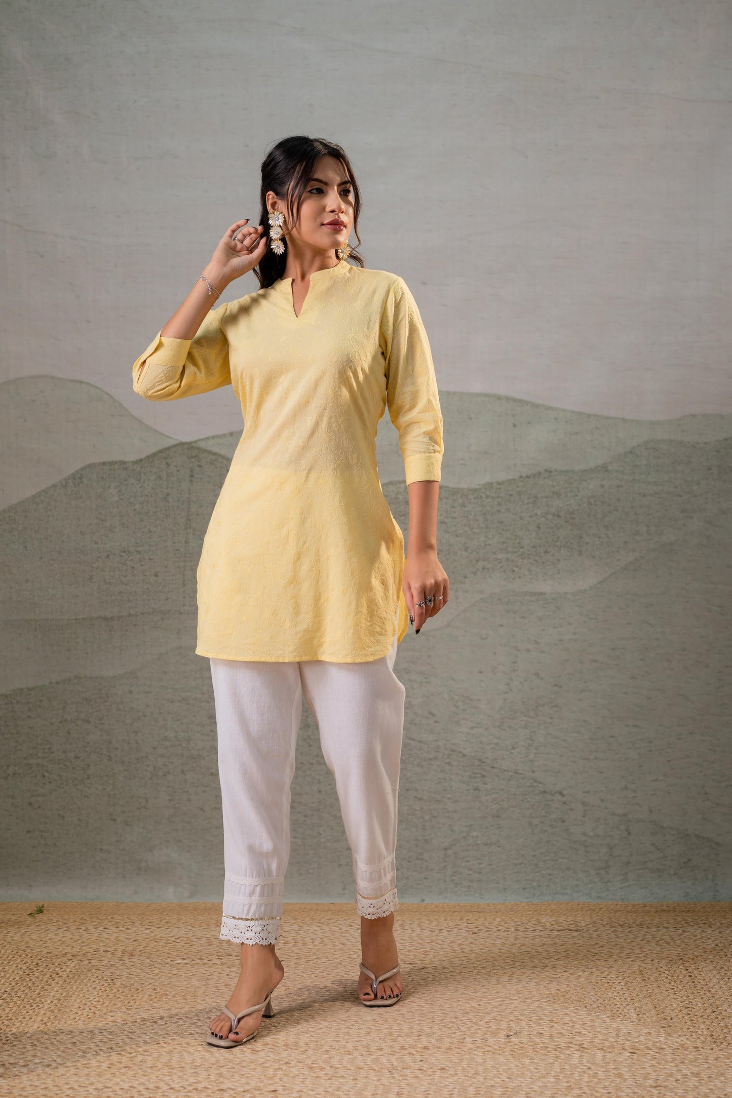 Yellow Ease Minimal Cotton Tunic