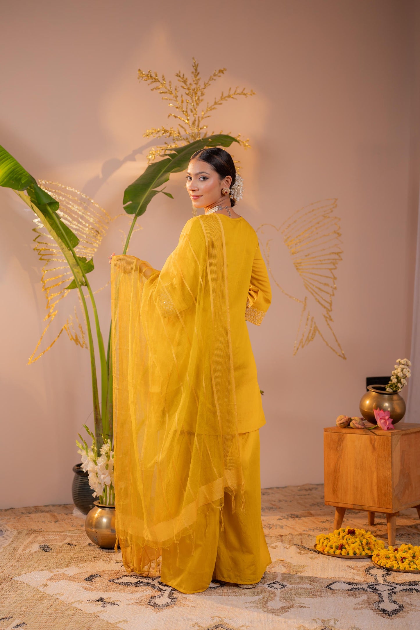 Sunshine Yellow Embroidered Kurta Set with Dupatta