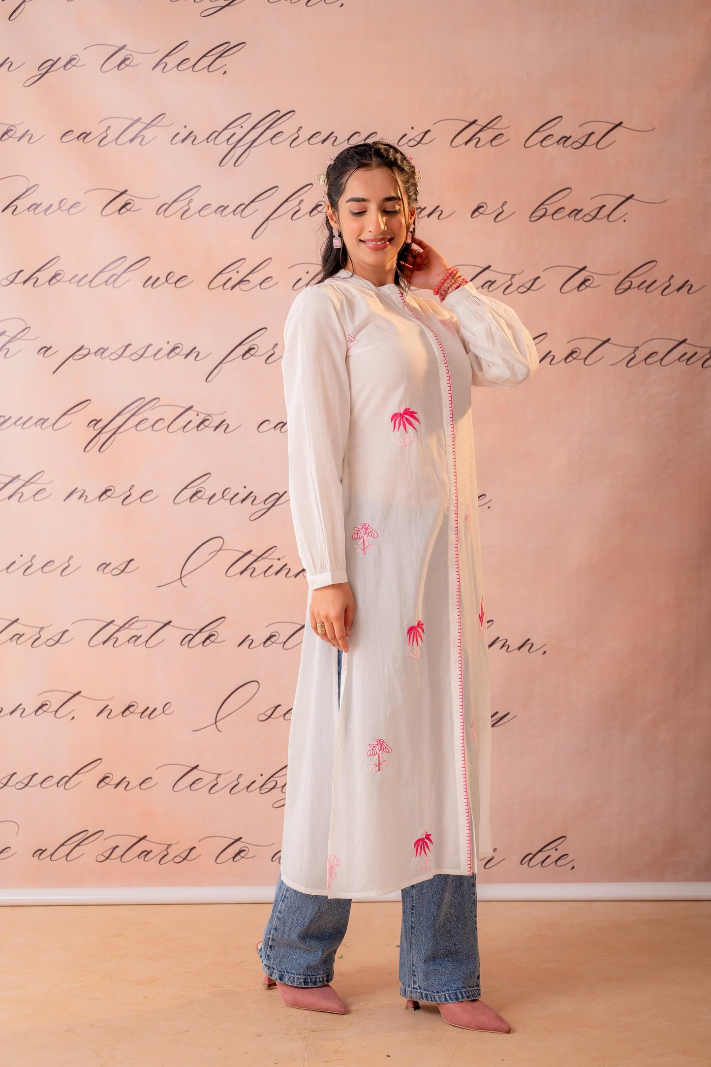Gulnaar Embroidered A-Line Kurta