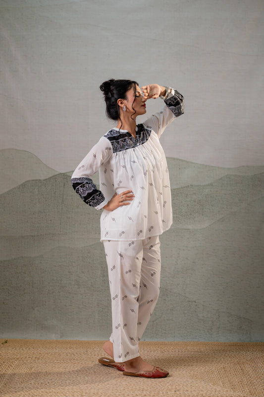 Ivory Kalaa Printed Tunic Set