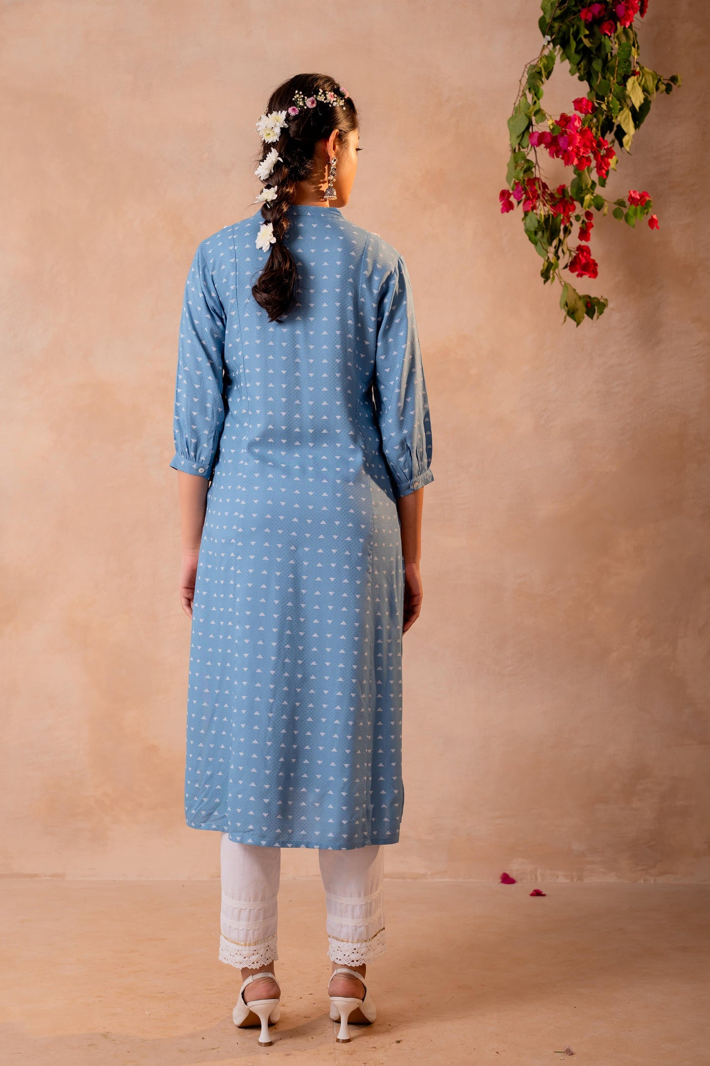 Sky Bloom Embroidered Kurta