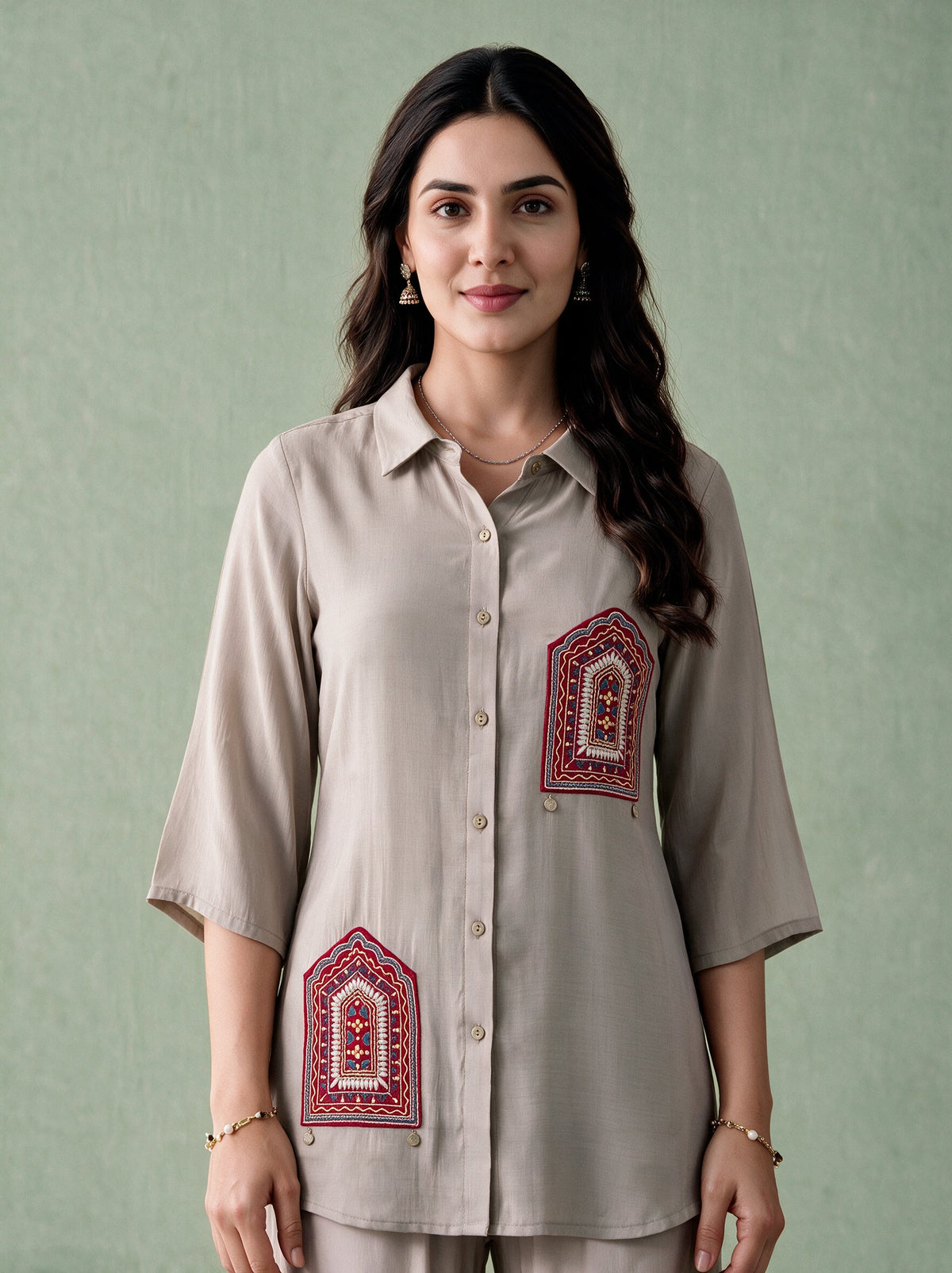 Juniper Women Grey Shirt & Pant