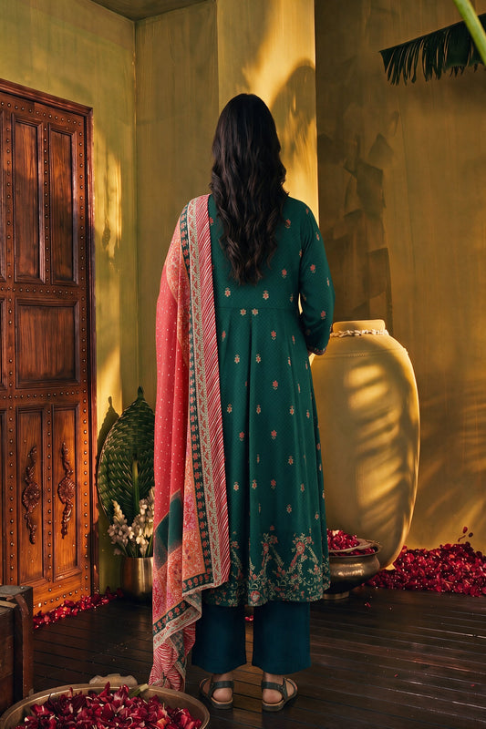 Juniper Women Bottlegreen Kurta Pant & Dupatta