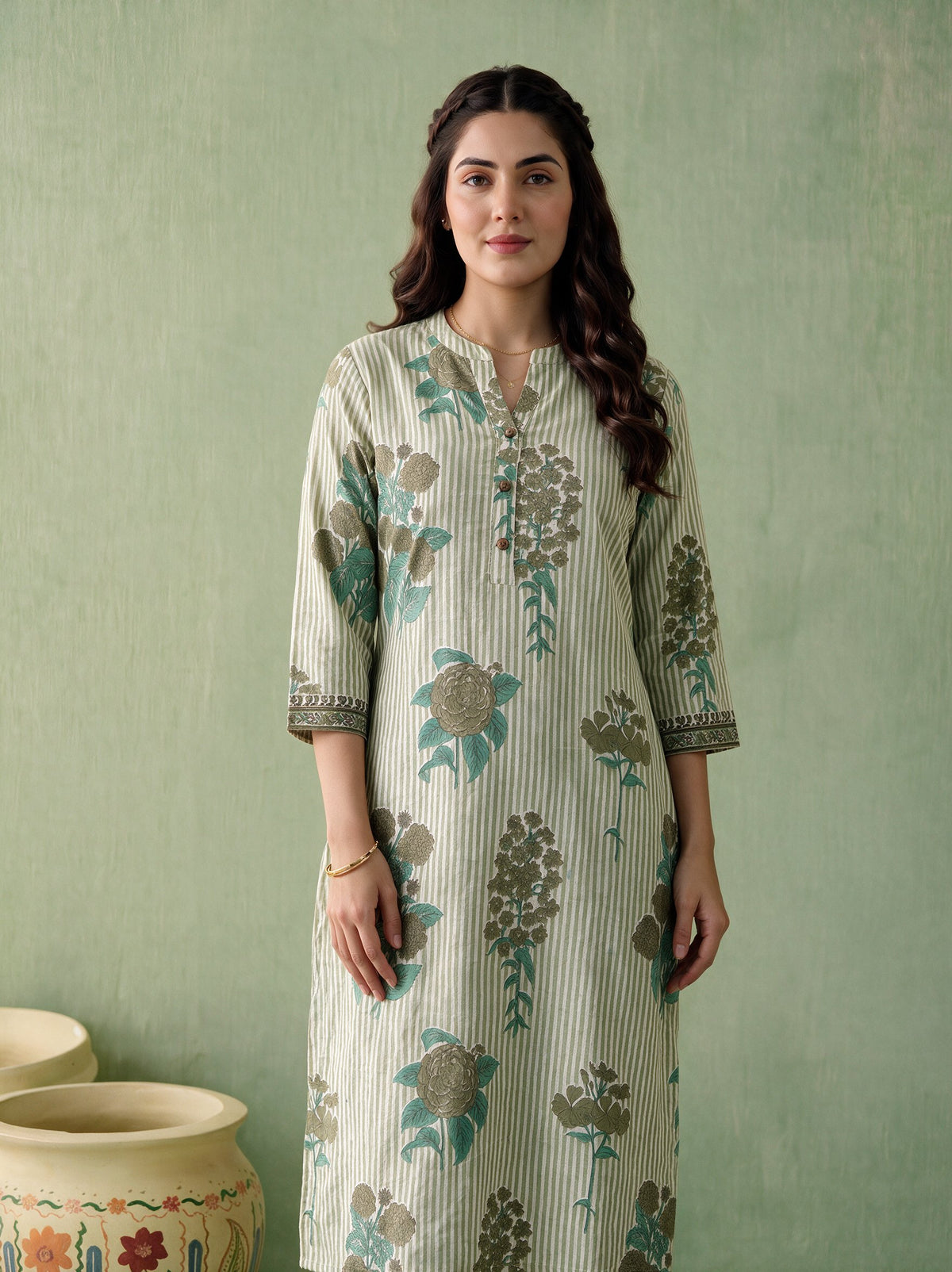 Juniper Women Olive Kurta