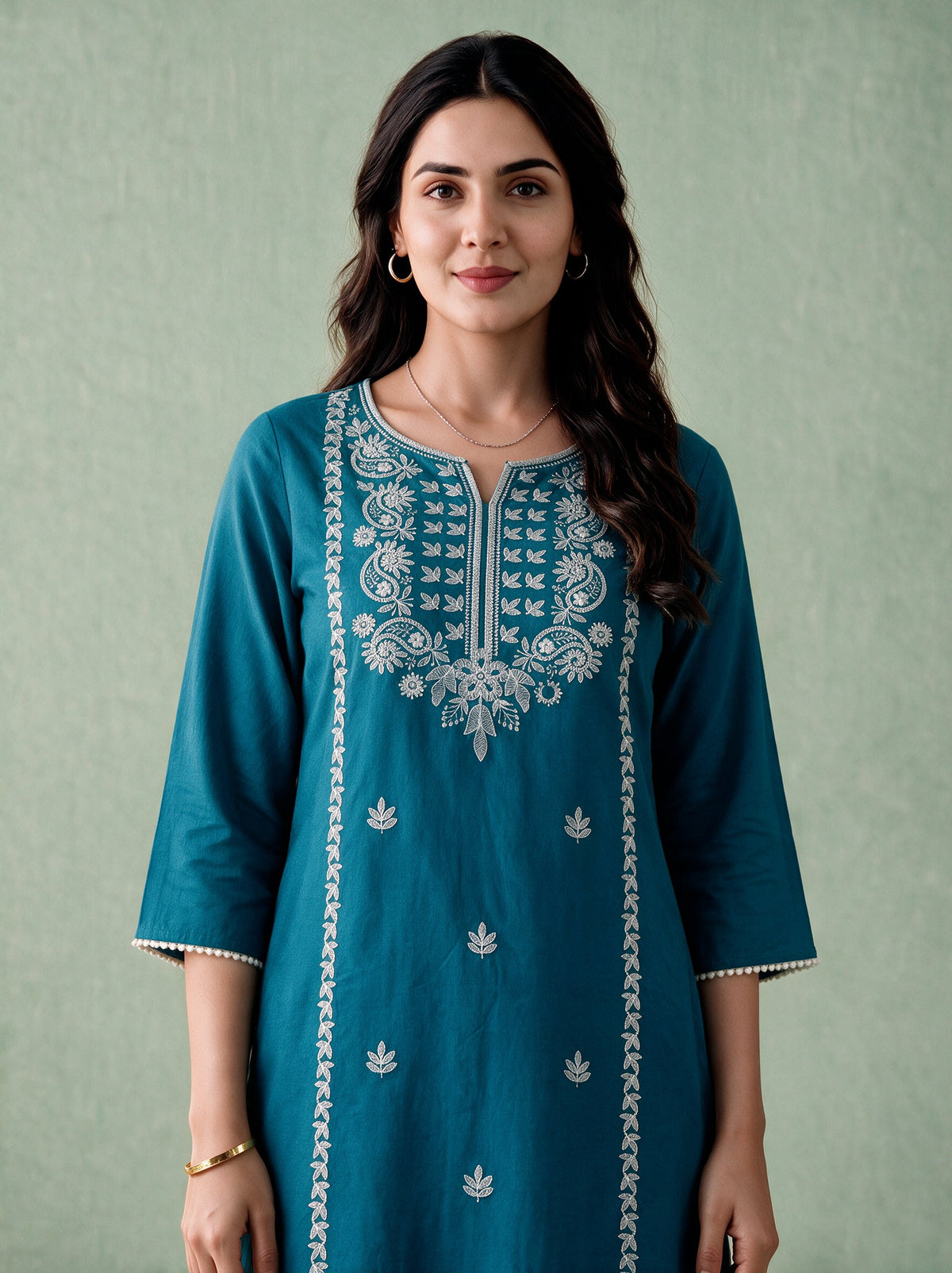 Juniper Women Turquoise Kurta & Pant