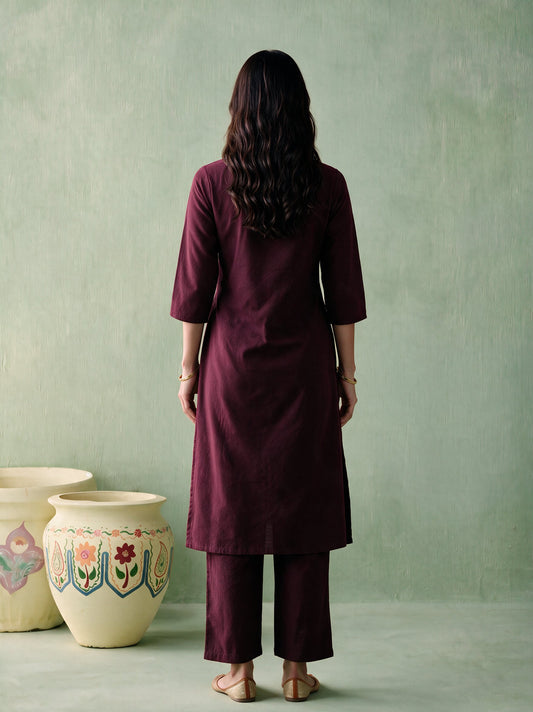 Juniper Women Brown Kurta & Pant