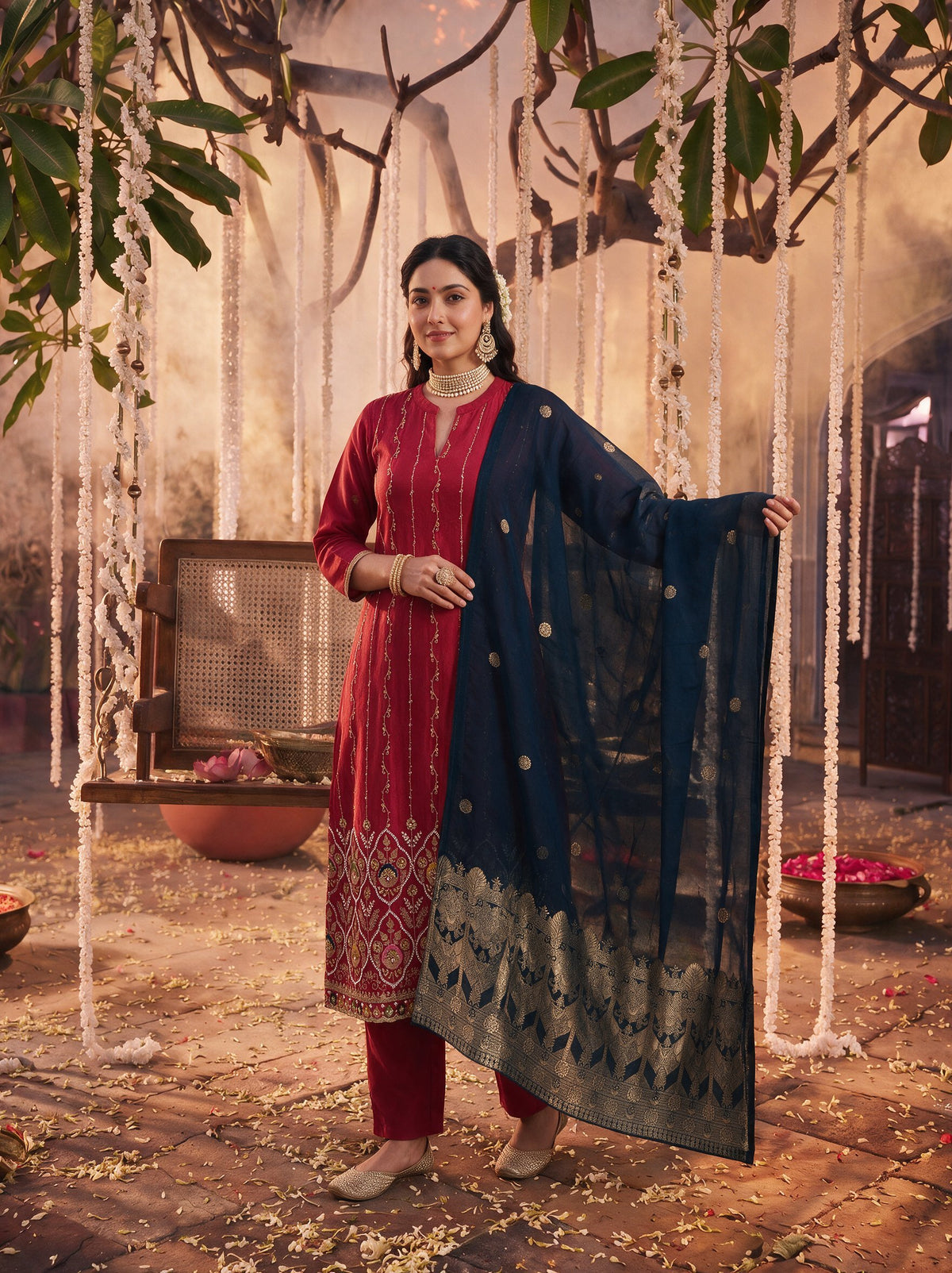 Juniper Women Cheery Kurta Pant & Dupatta