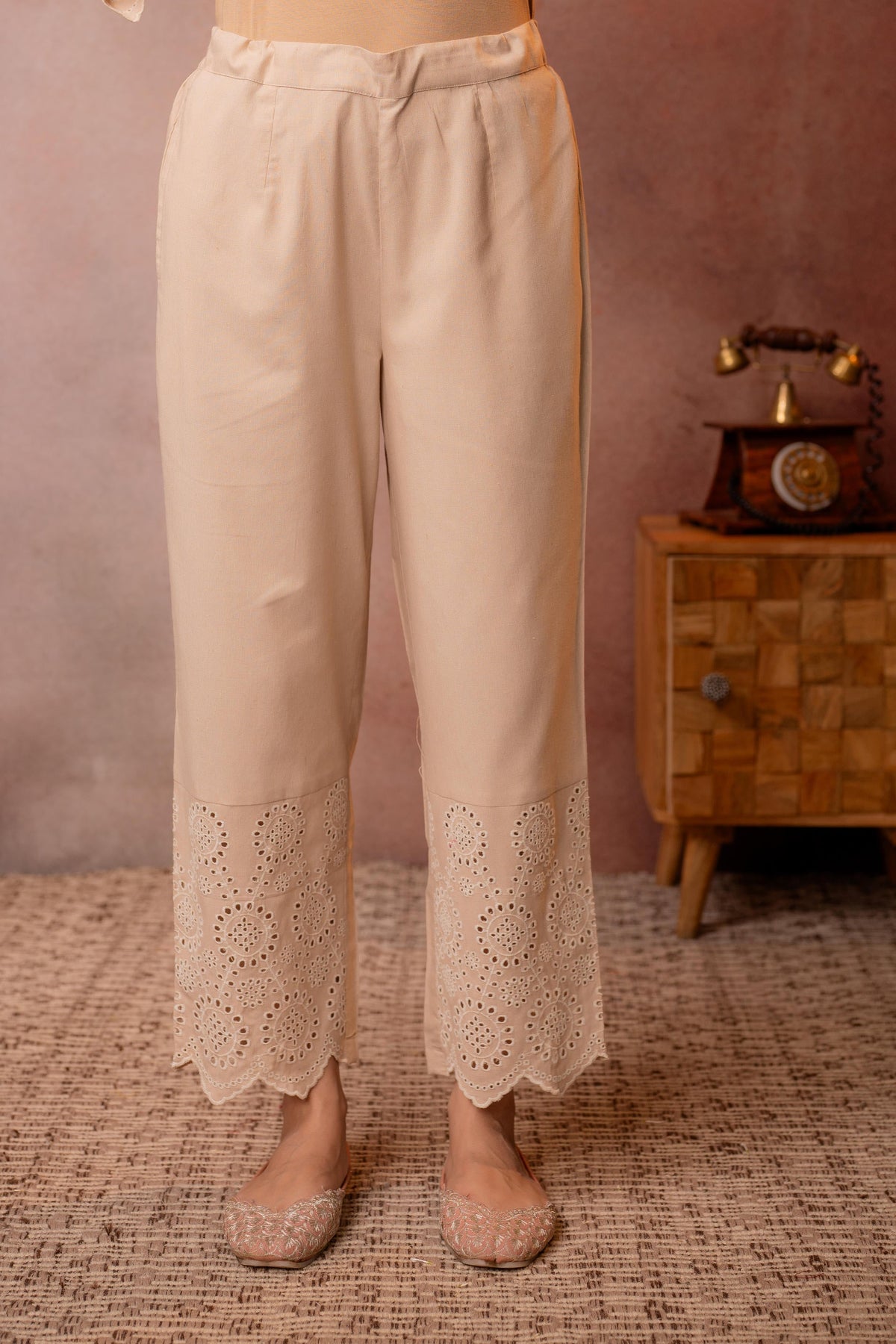 Sand Whisper Schiffli Co-Ord Set