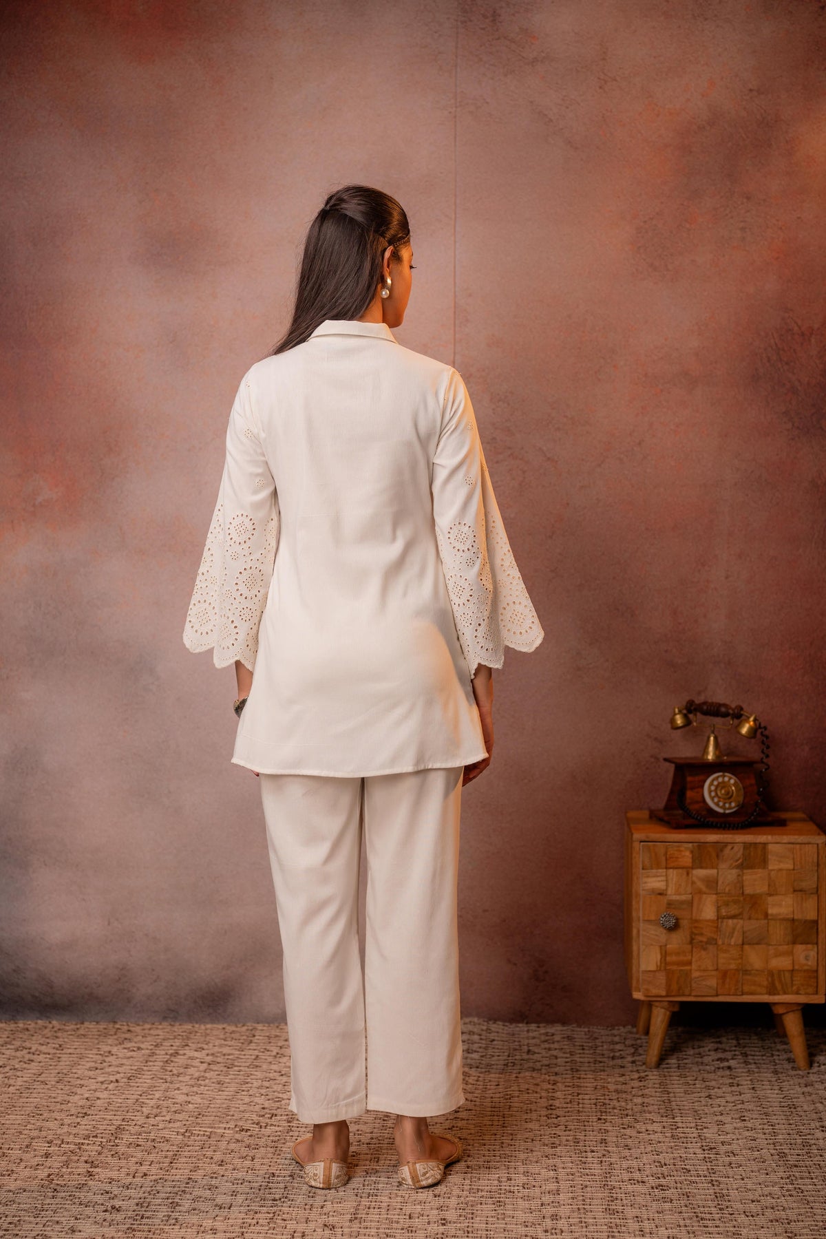 Cotton Whisper Schiffli Co-Ord Set