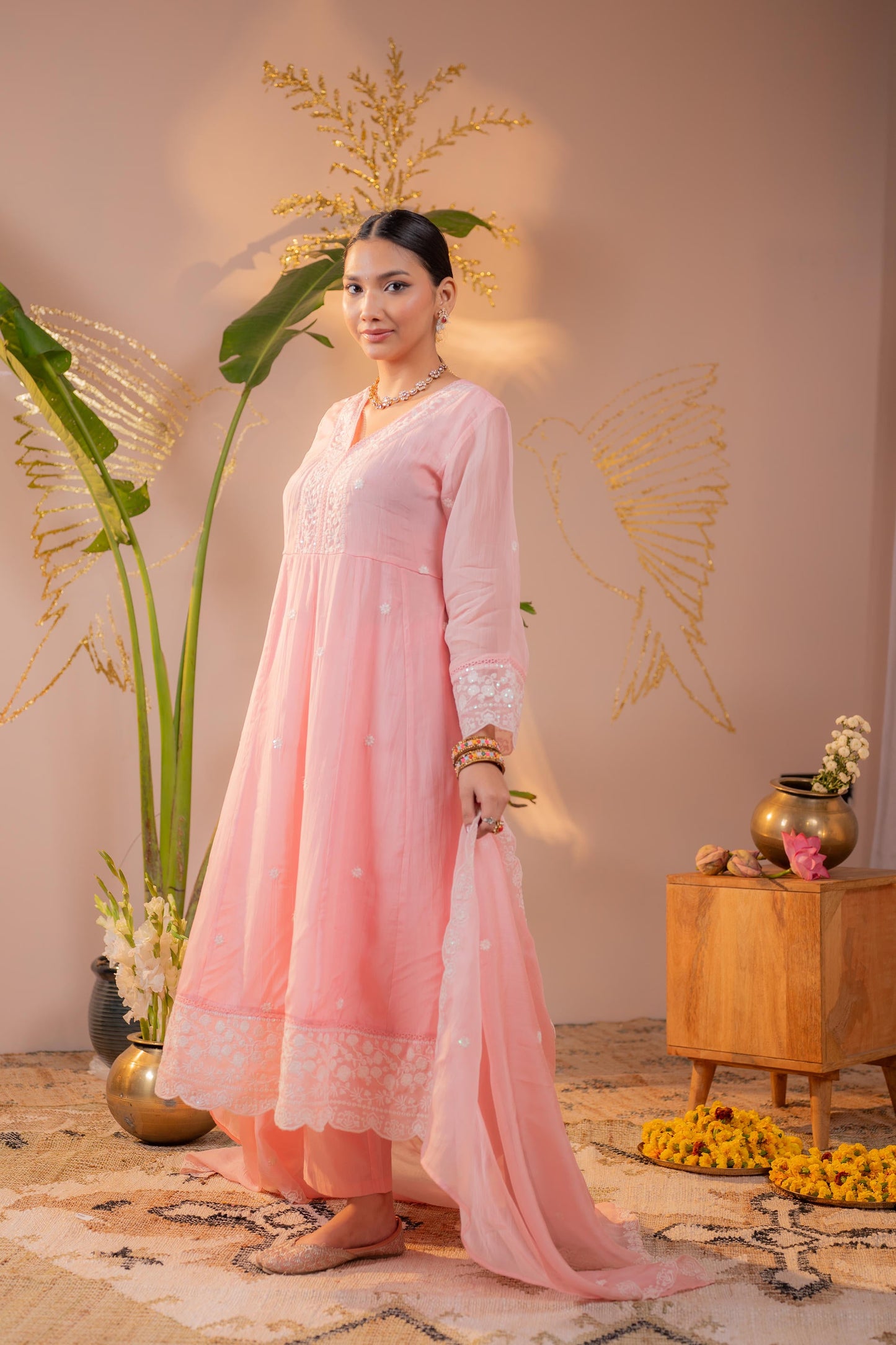 Peach Noor Festive Suit Set