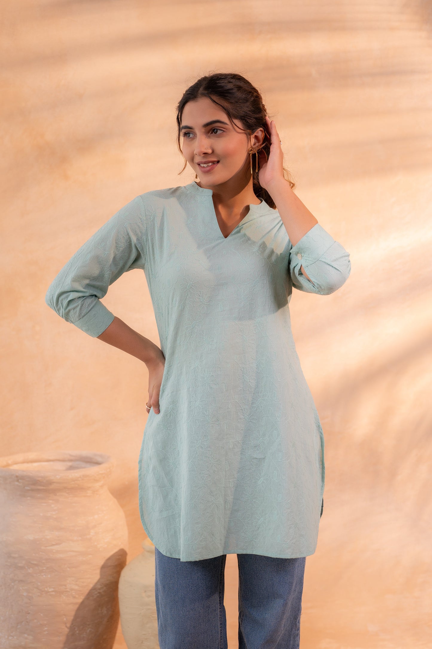Mint  Ease Minimal Cotton Tunic