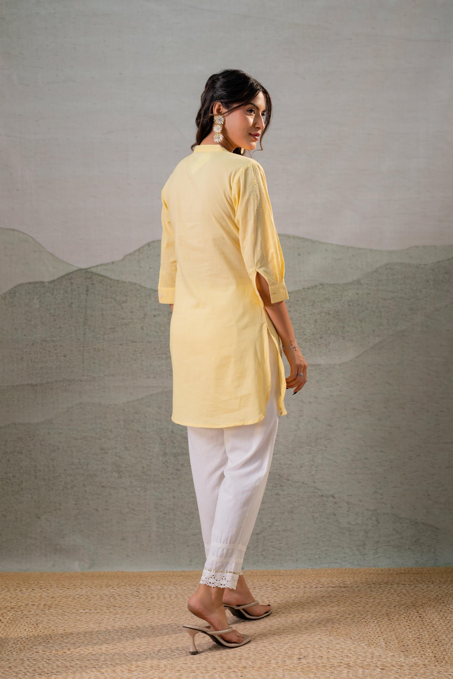 Yellow  Ease Minimal Cotton Tunic
