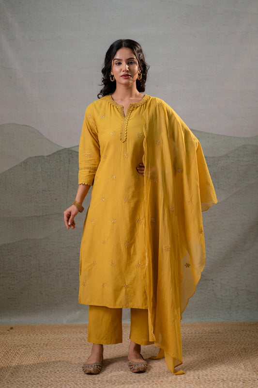 Mustard Grace Minimal Suit Set