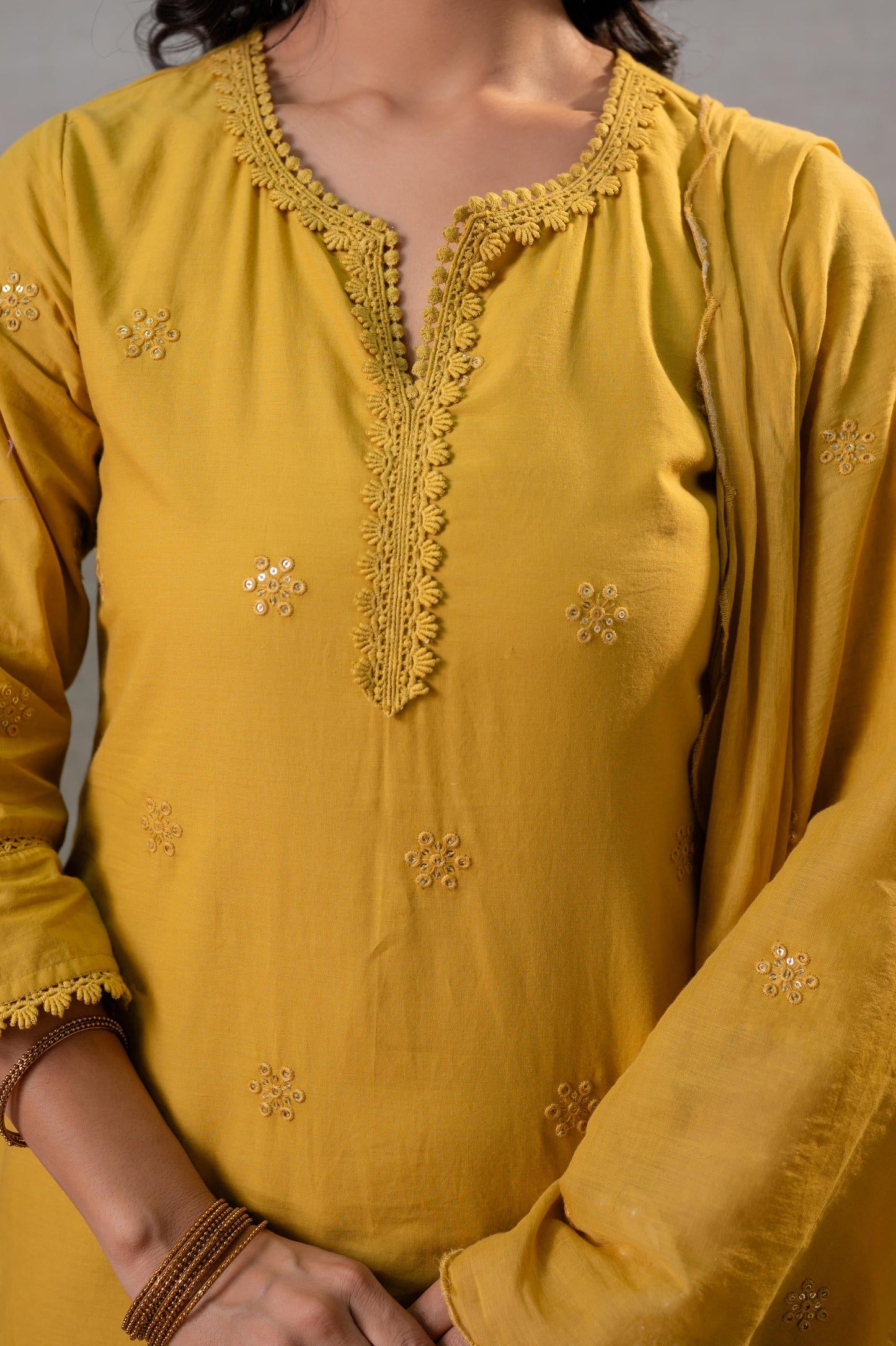 Mustard Grace Minimal Suit Set