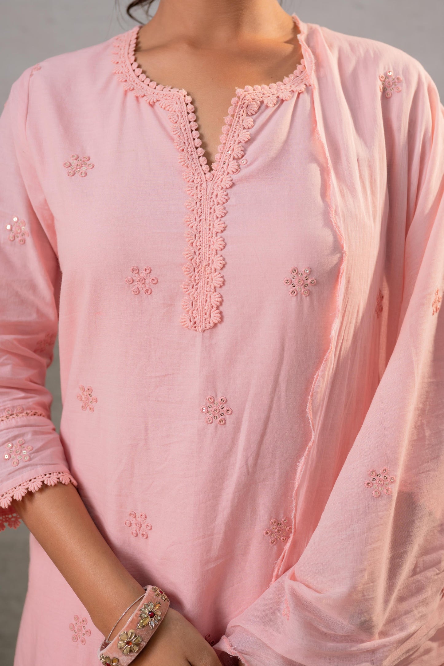Peach Grace Minimal Suit Set