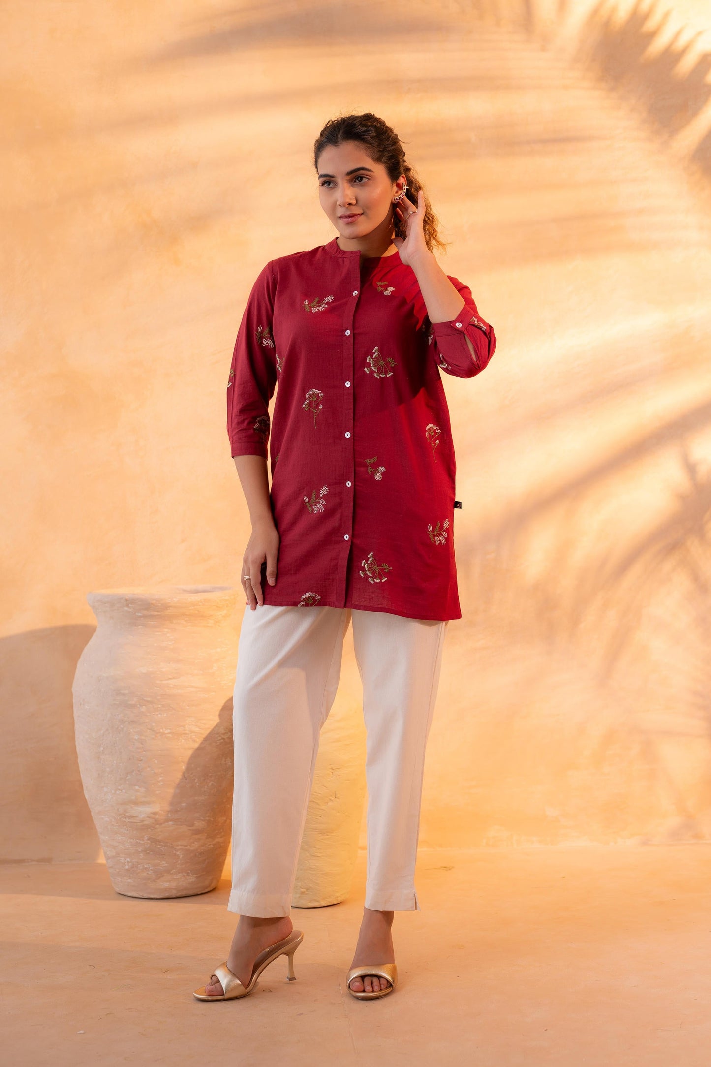 Maroon Bloom Everyday Tunic