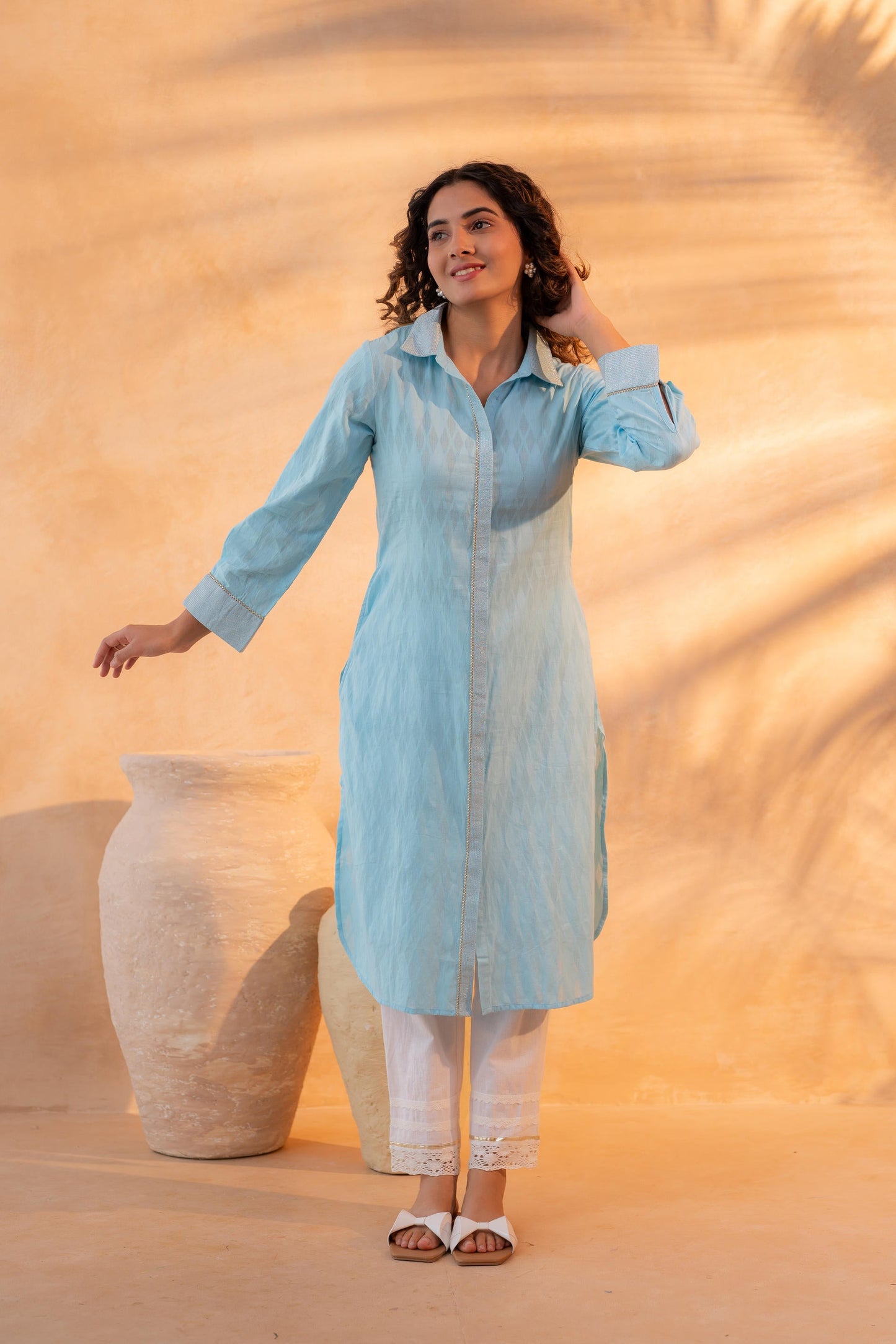 Stylish Textured Straight Kurta for Women