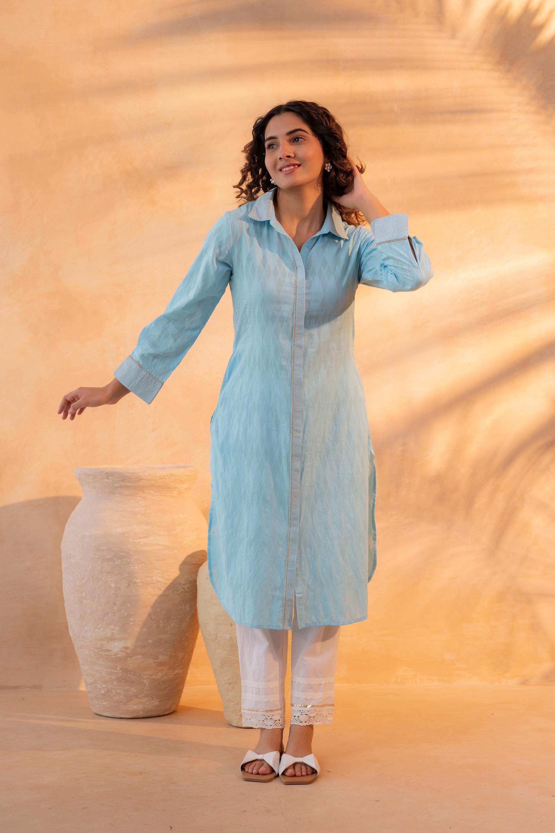 Stylish Textured Straight Kurta for Women