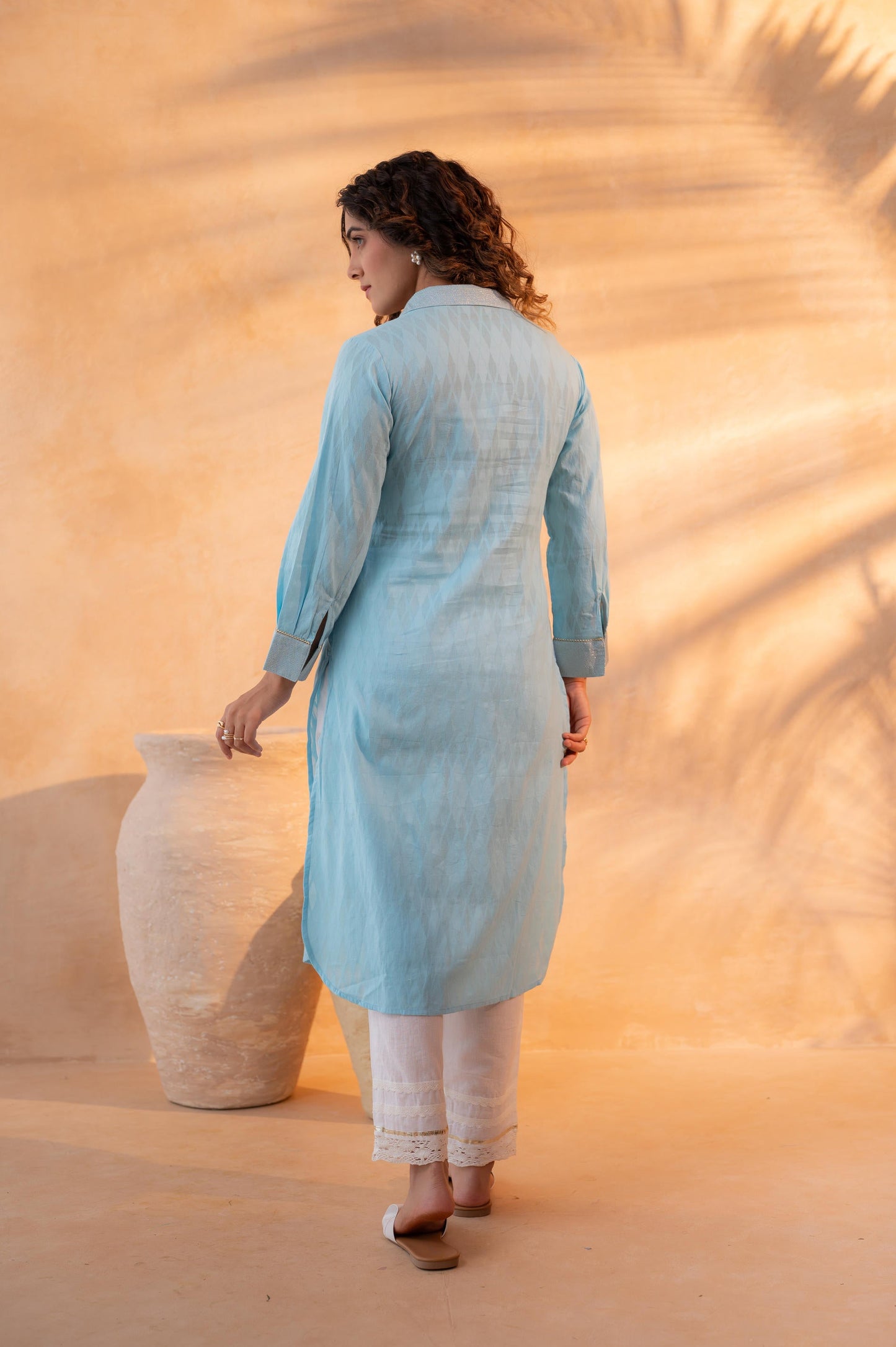 Buy Textured Straight Kurta for Women 