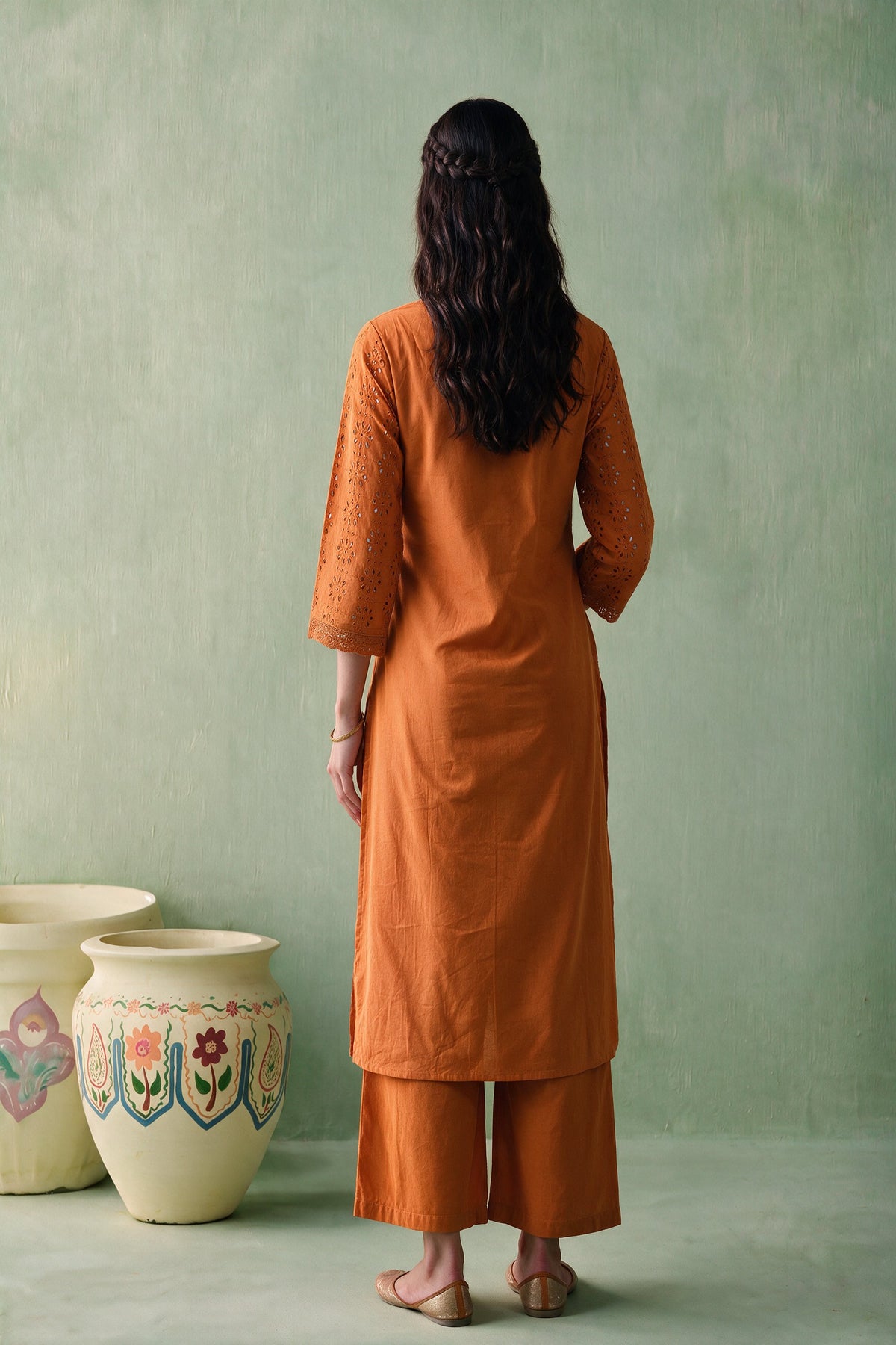 Juniper Women Orange Kurta & Pant