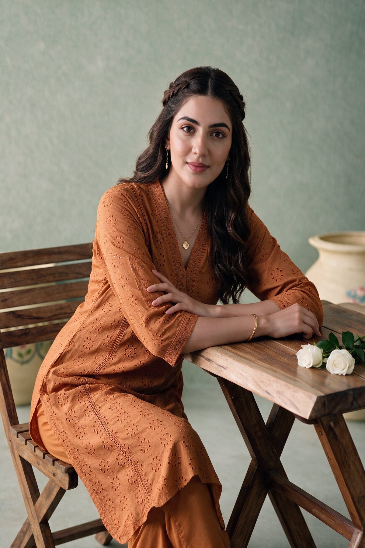 Juniper Women Orange Kurta & Pant