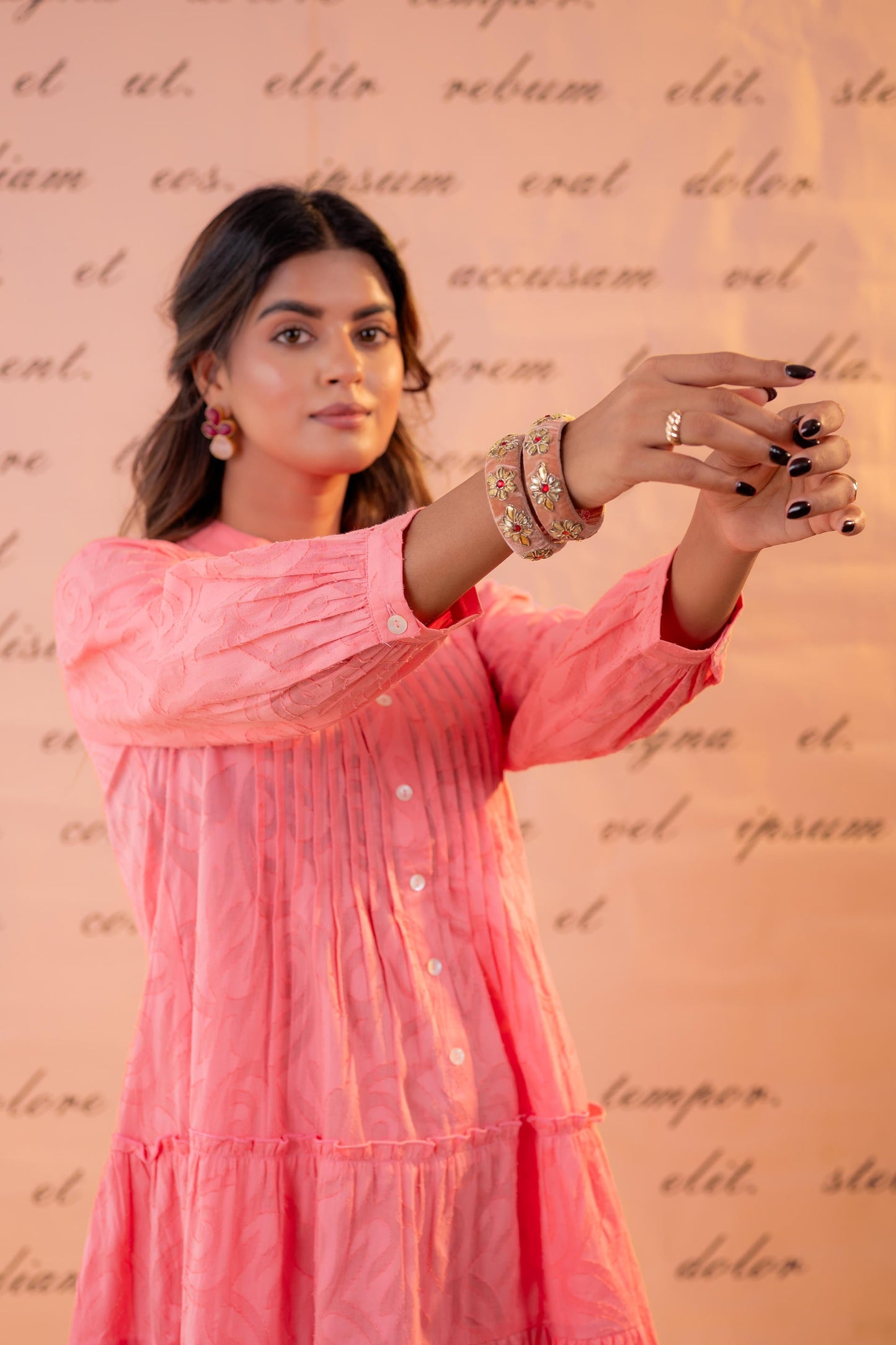 Blush Meadow Tiered Shirt Dress
