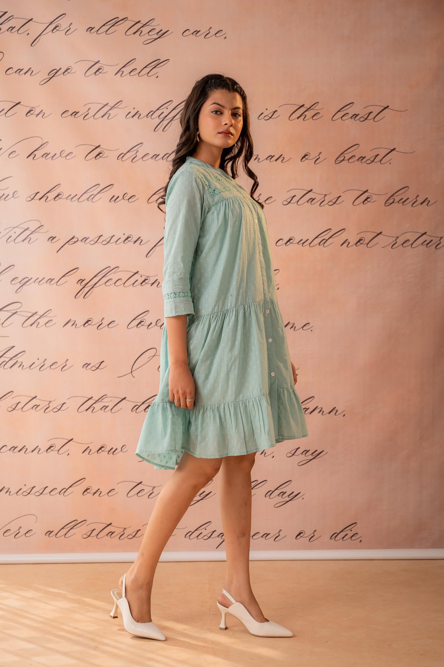Zest Bloom Mint Tiered Summer Dress