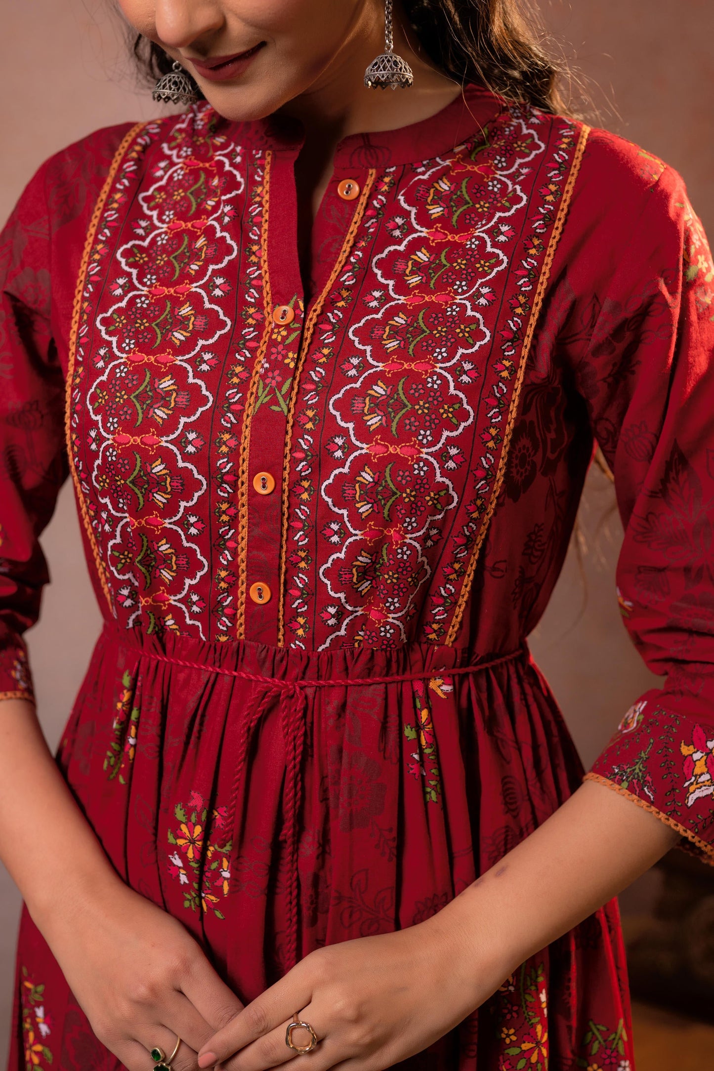 Maroon Rajvansh Heritage Anarkali Dress