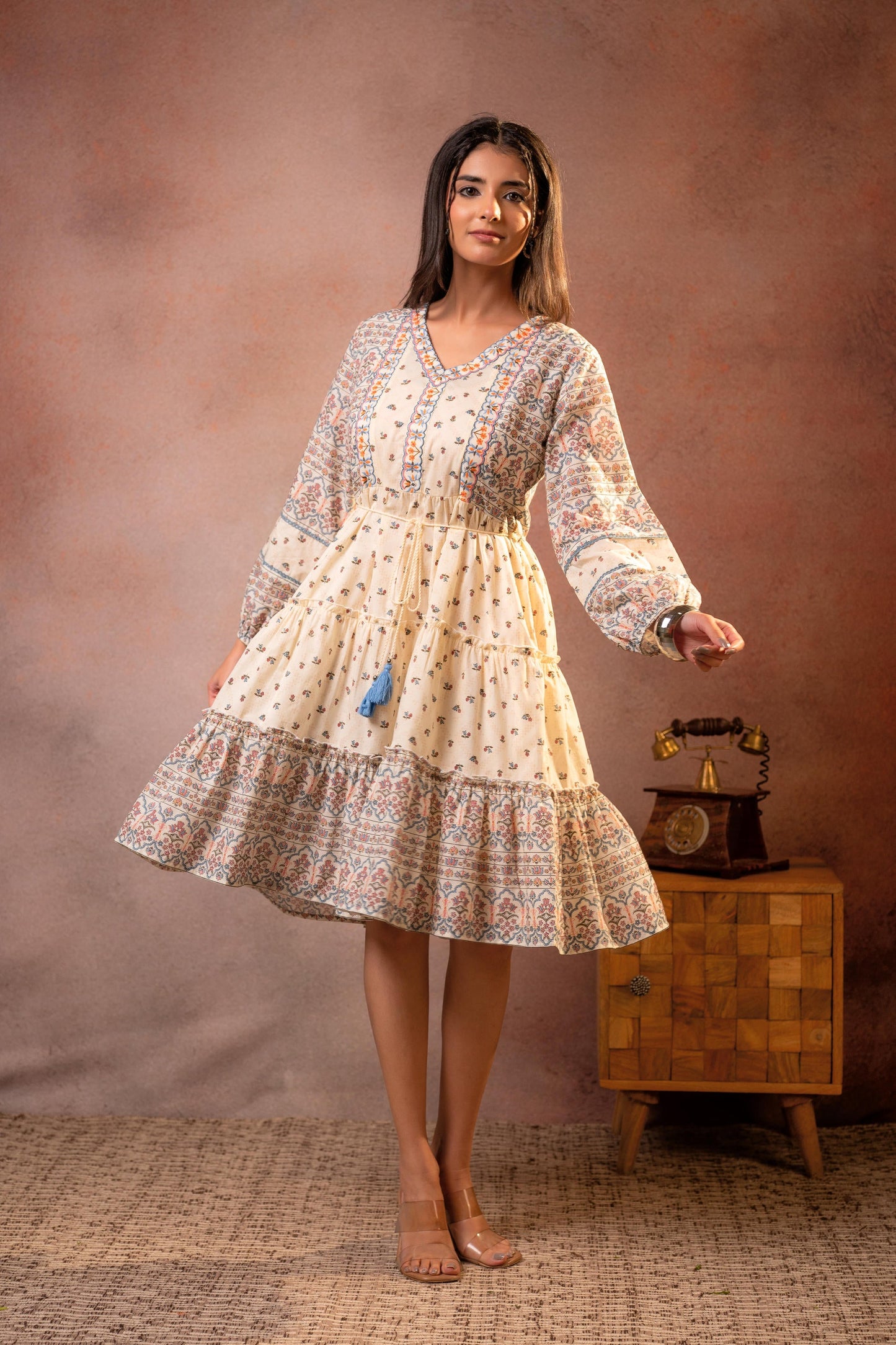 Cotton Cloud Caravan Tiered Folk Dress