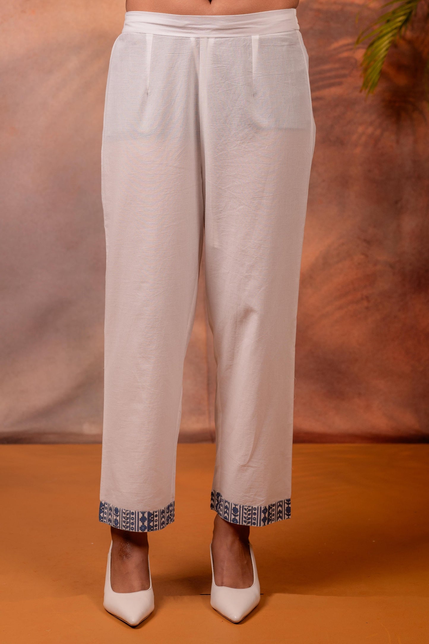 Indigo Floral Printed Cotton Kurta Pant Set