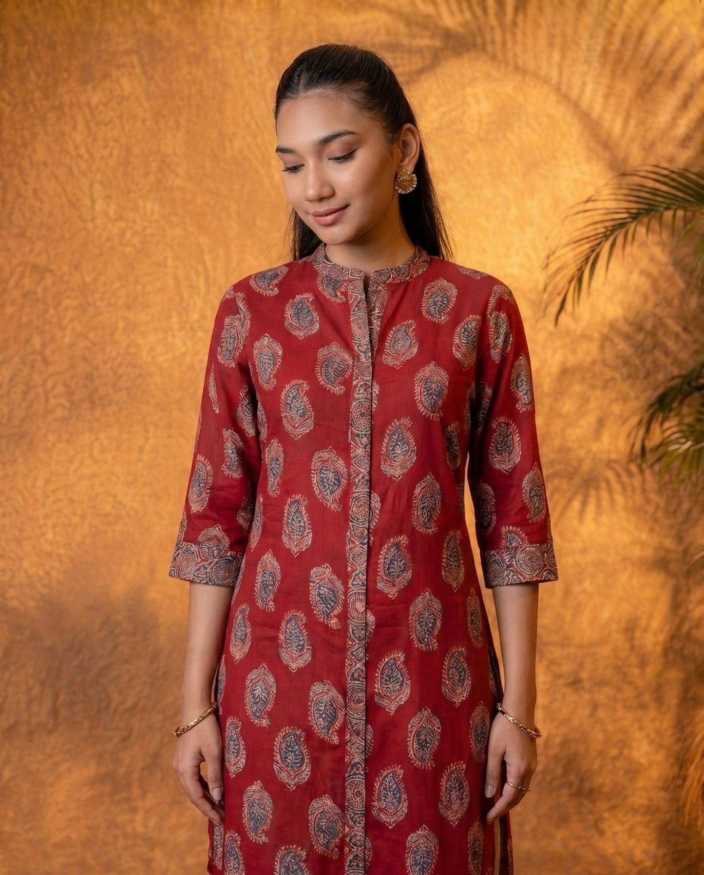 Zariya Maroon Heritage Buta Kurta