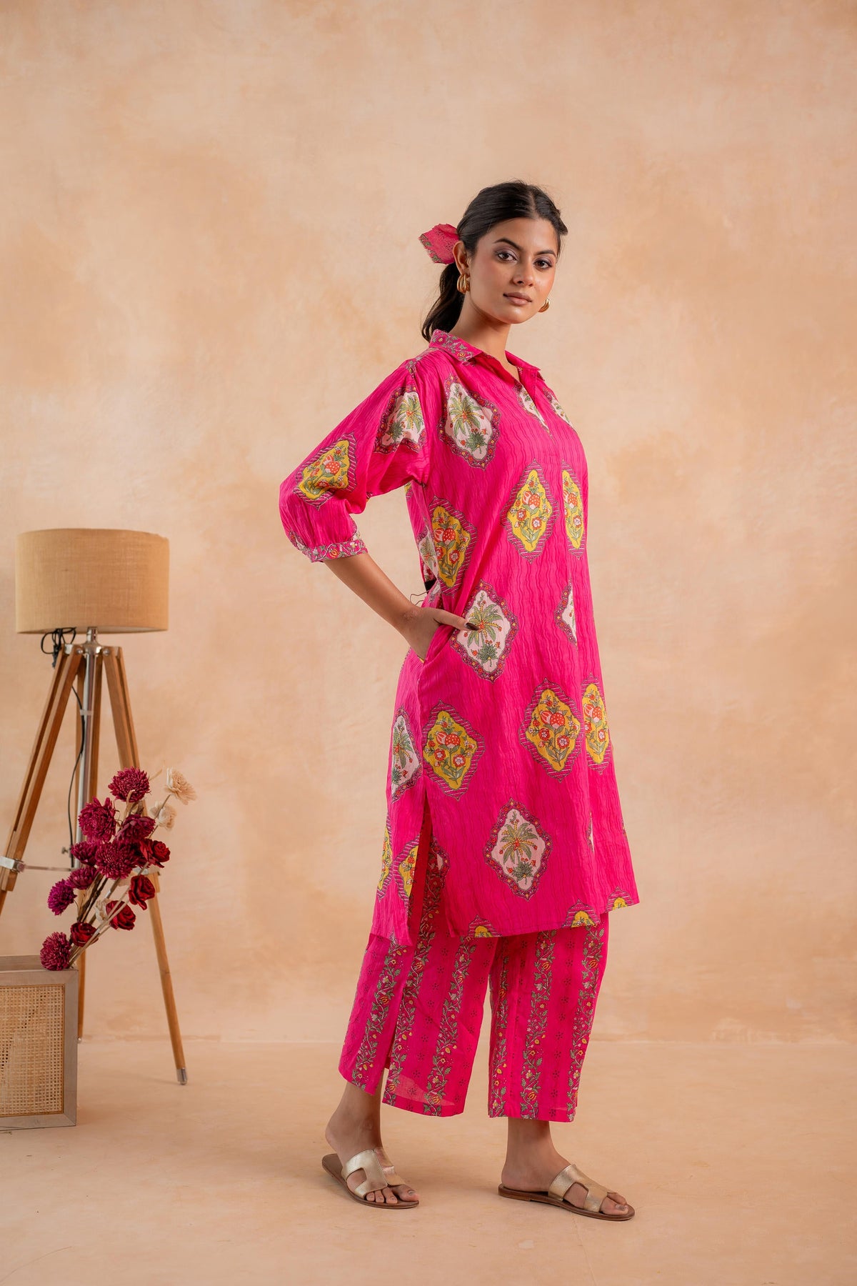 Gulnaar Heritage Print Kurta And Pant Set