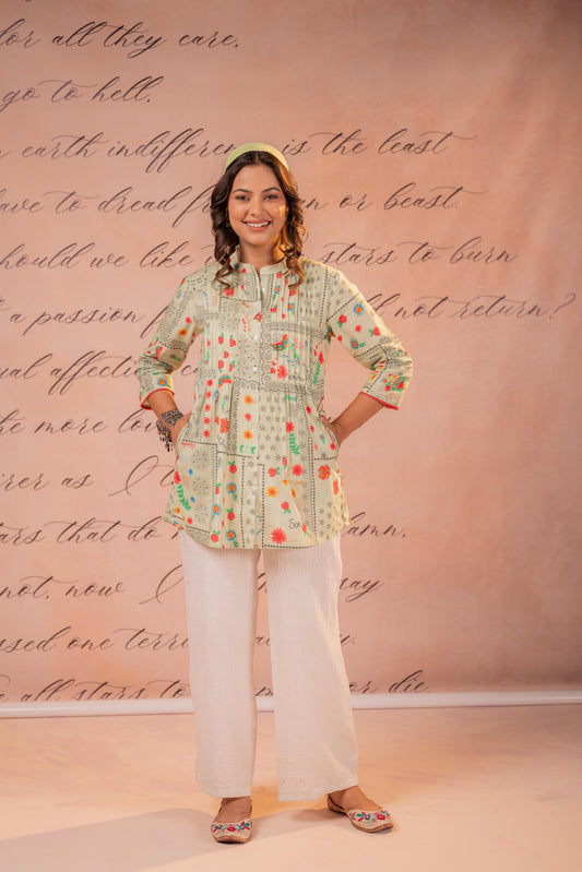 Mint Meadow Patchwork Tunic