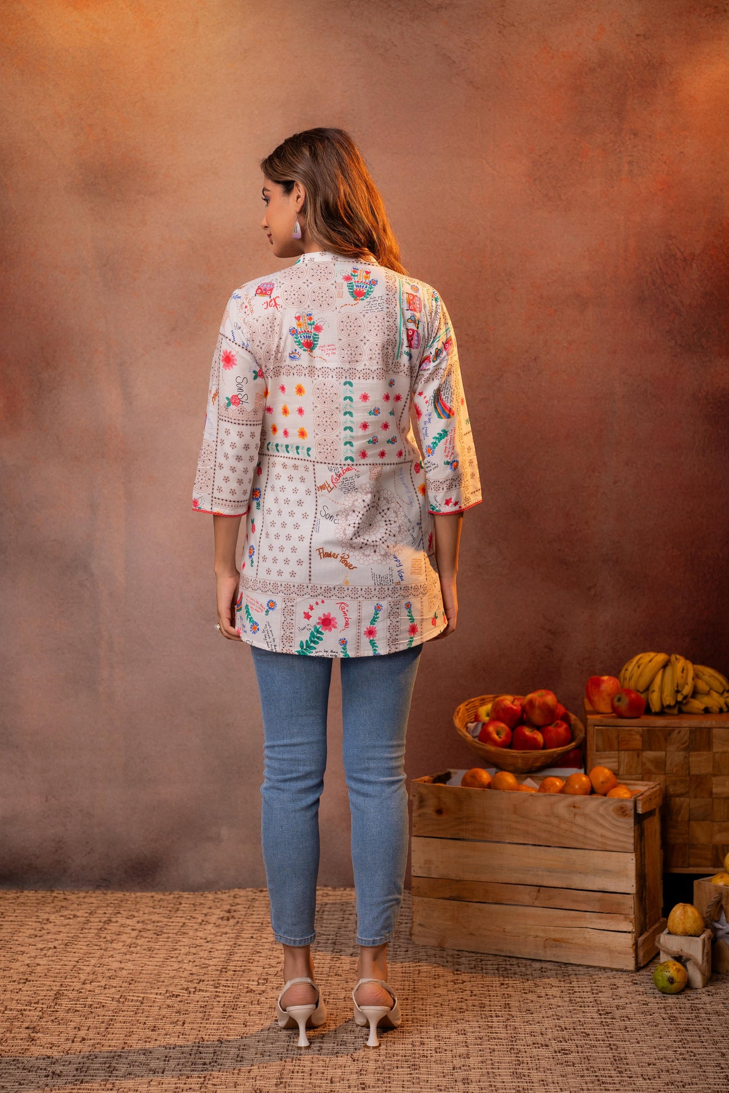Off-White Meadow Patchwork Tunic