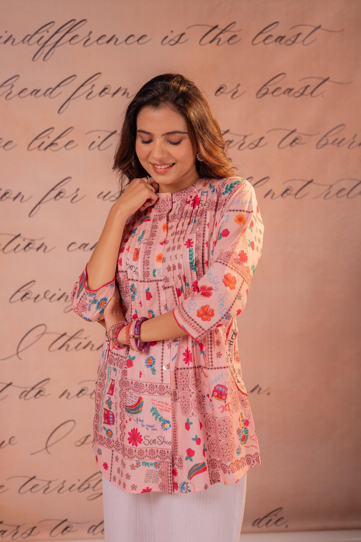 Onion Pink Meadow Patchwork Tunic