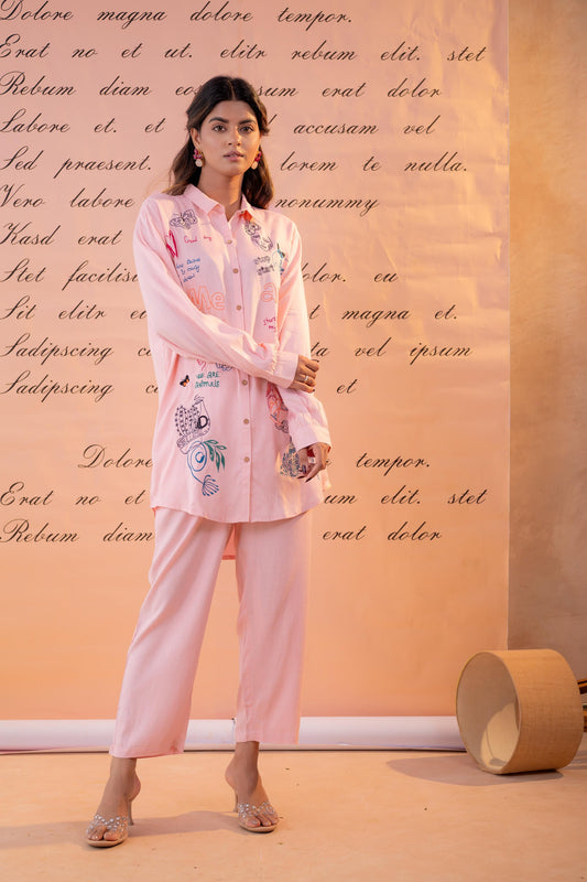 Blush Scribble Muse Co-Ord Set