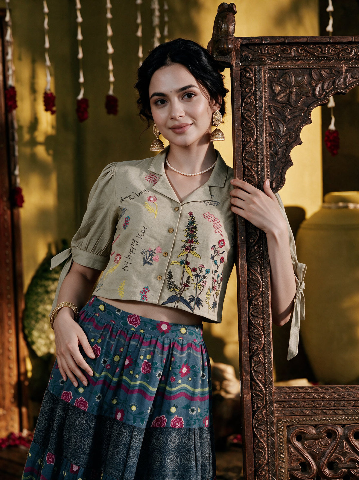 Juniper Women Offwhite Kurta Pant & Dupatta