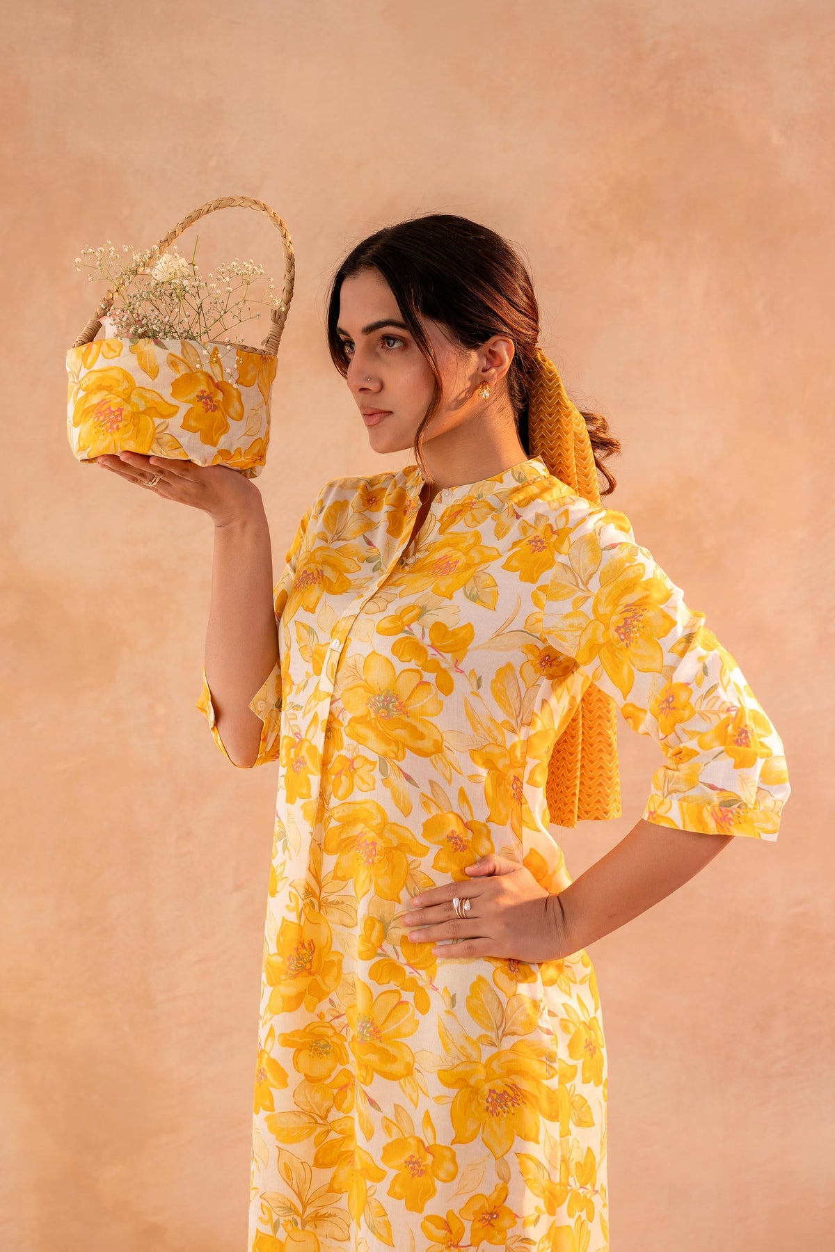 Golden Petal Daywear Kurta And Pant Set