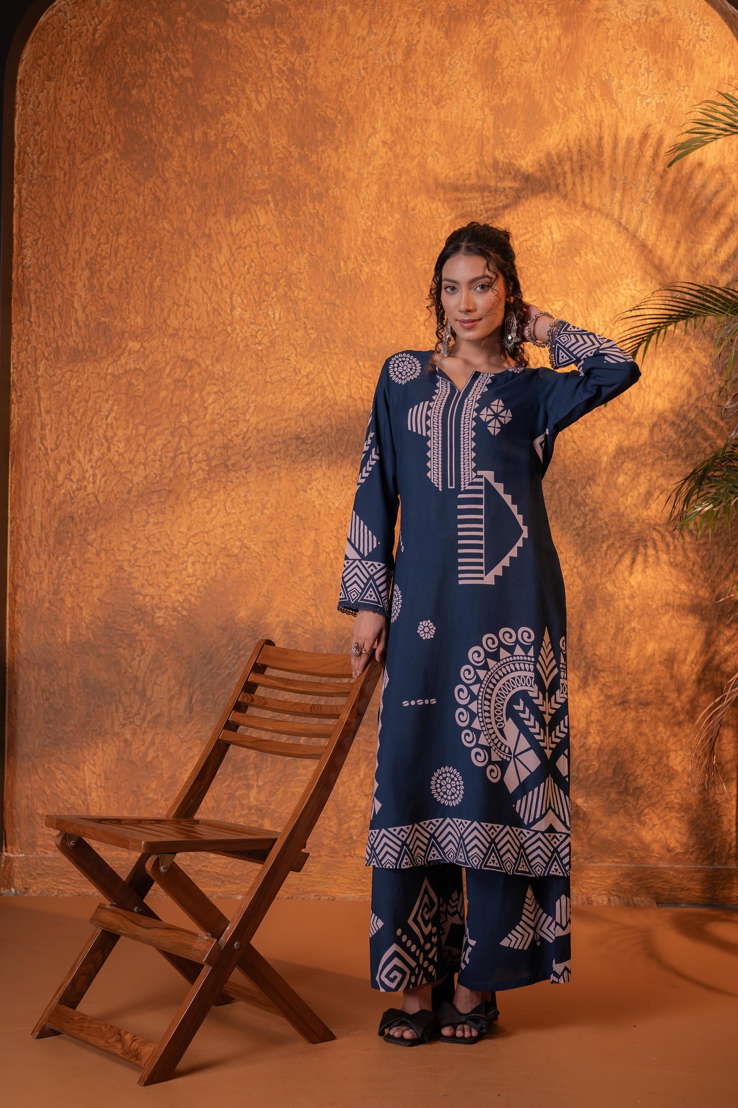 Noir Tribal Graphic Kurta Set