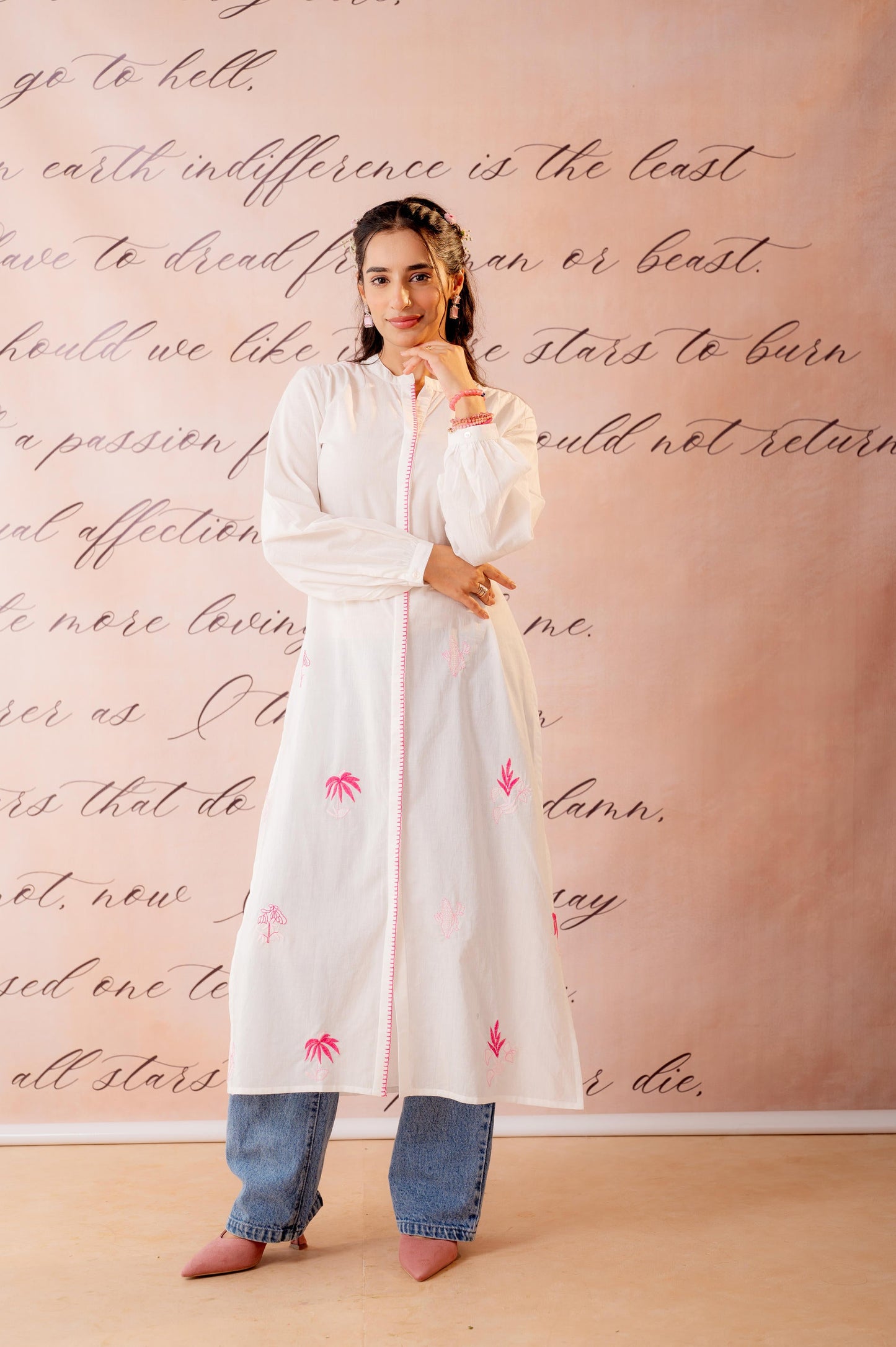 Gulnaar  Embroidered A-Line Kurta