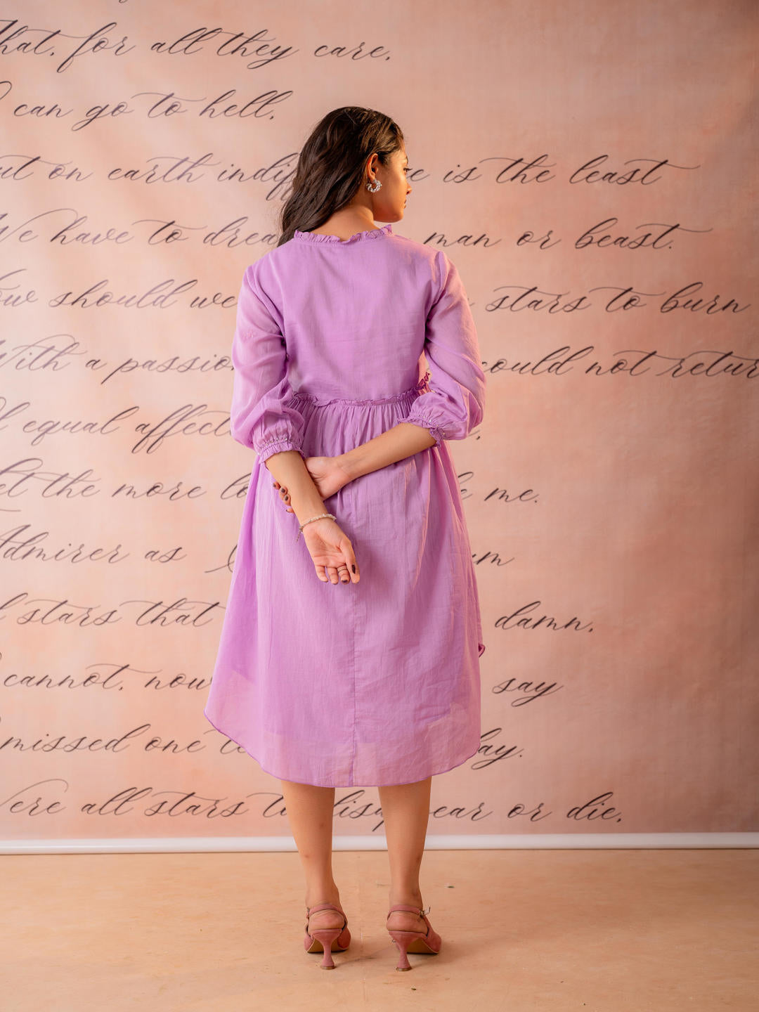 Phool Baari Purple Embroidered Yoke Kurta