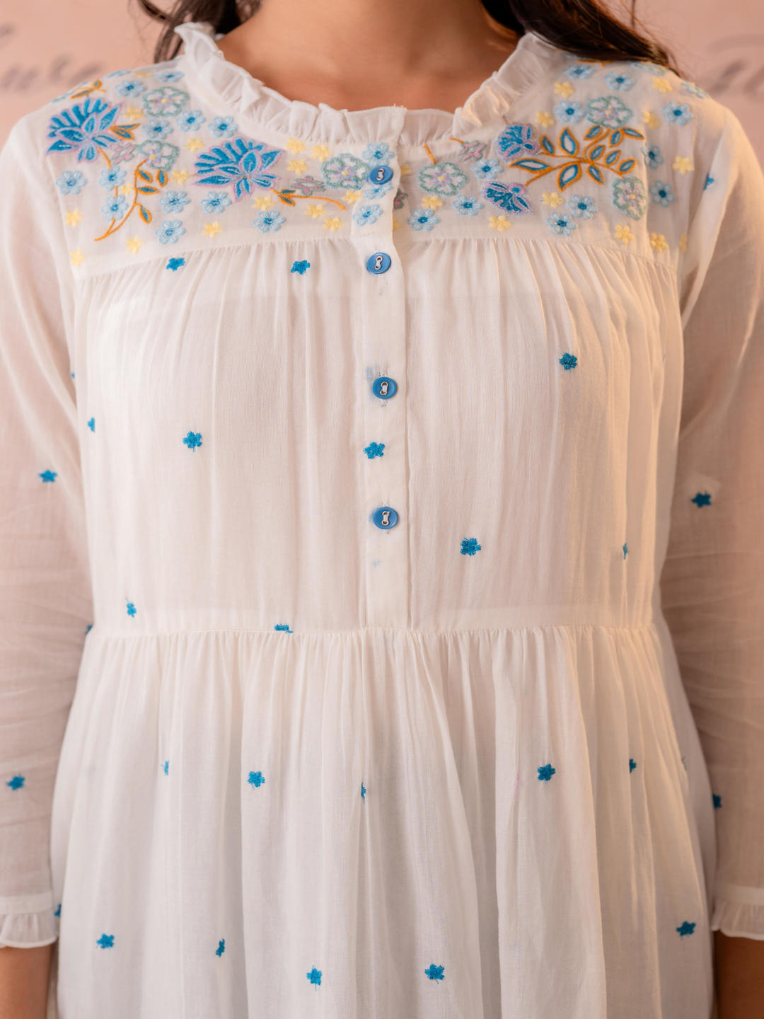 White Noor Tiered Festive Dress