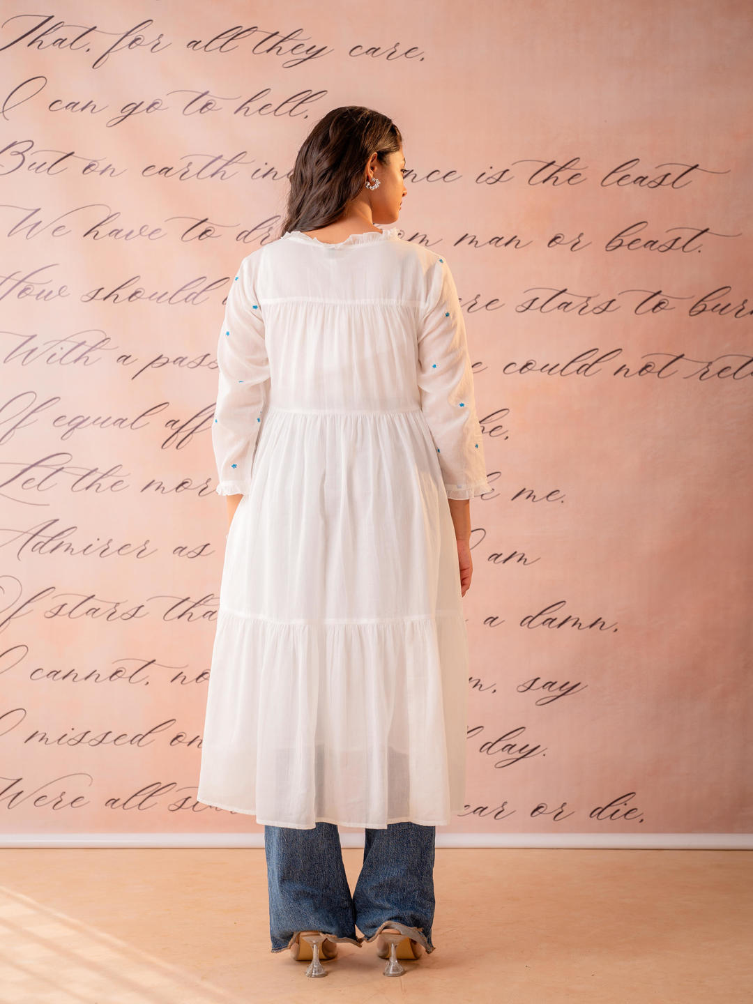 White Noor Tiered Festive Dress