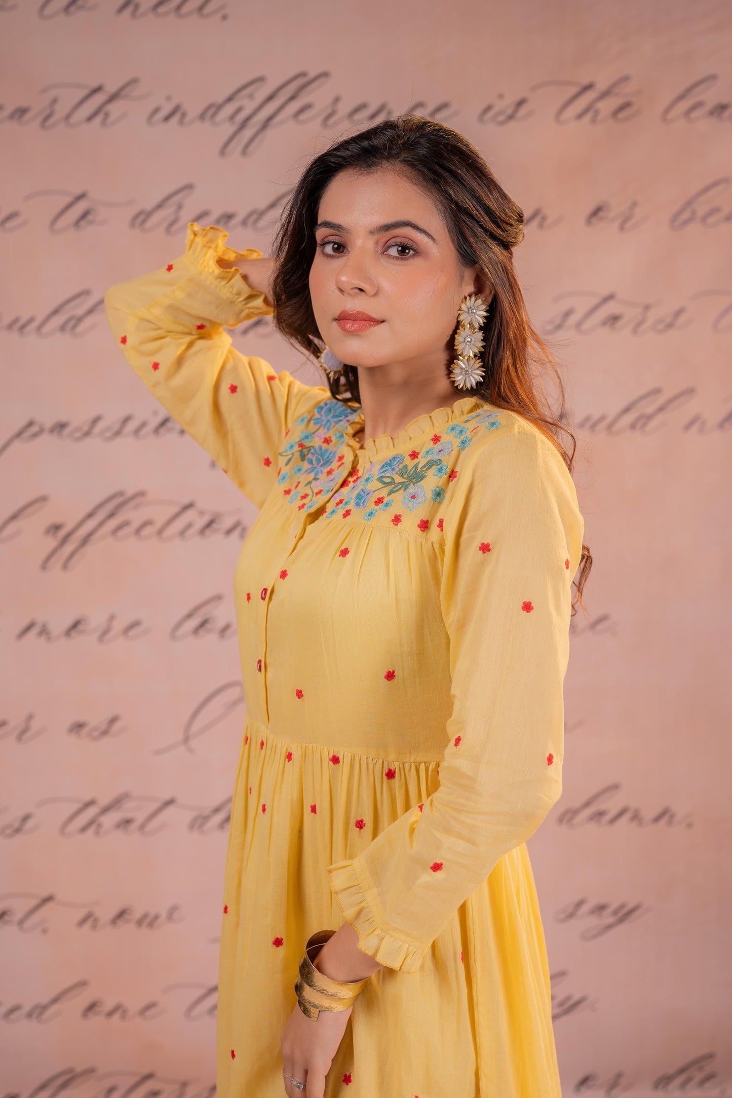 Yellow Noor Tiered Festive Dress