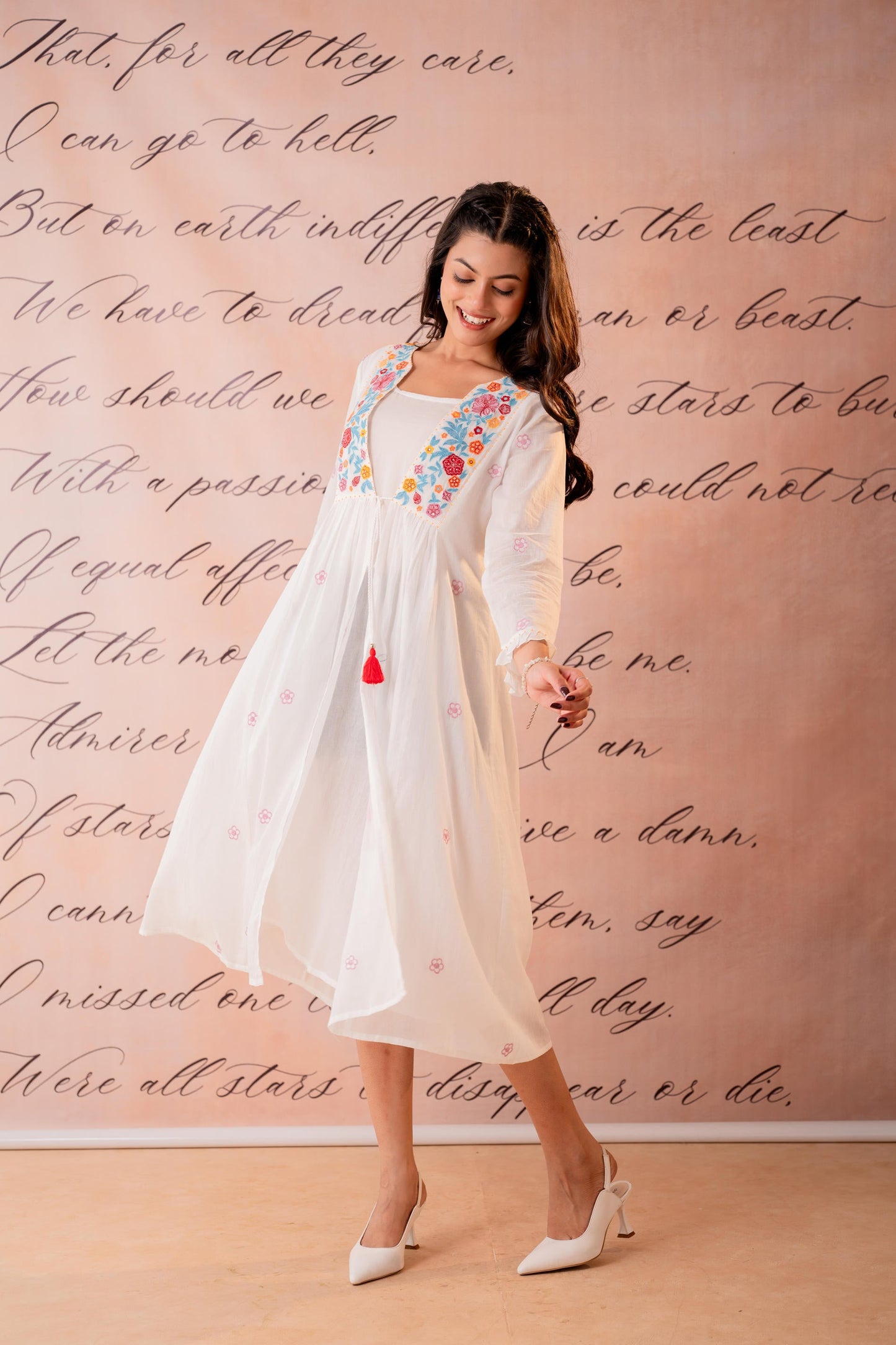 Cotton Bloom Embroidered Anarkali Kurta