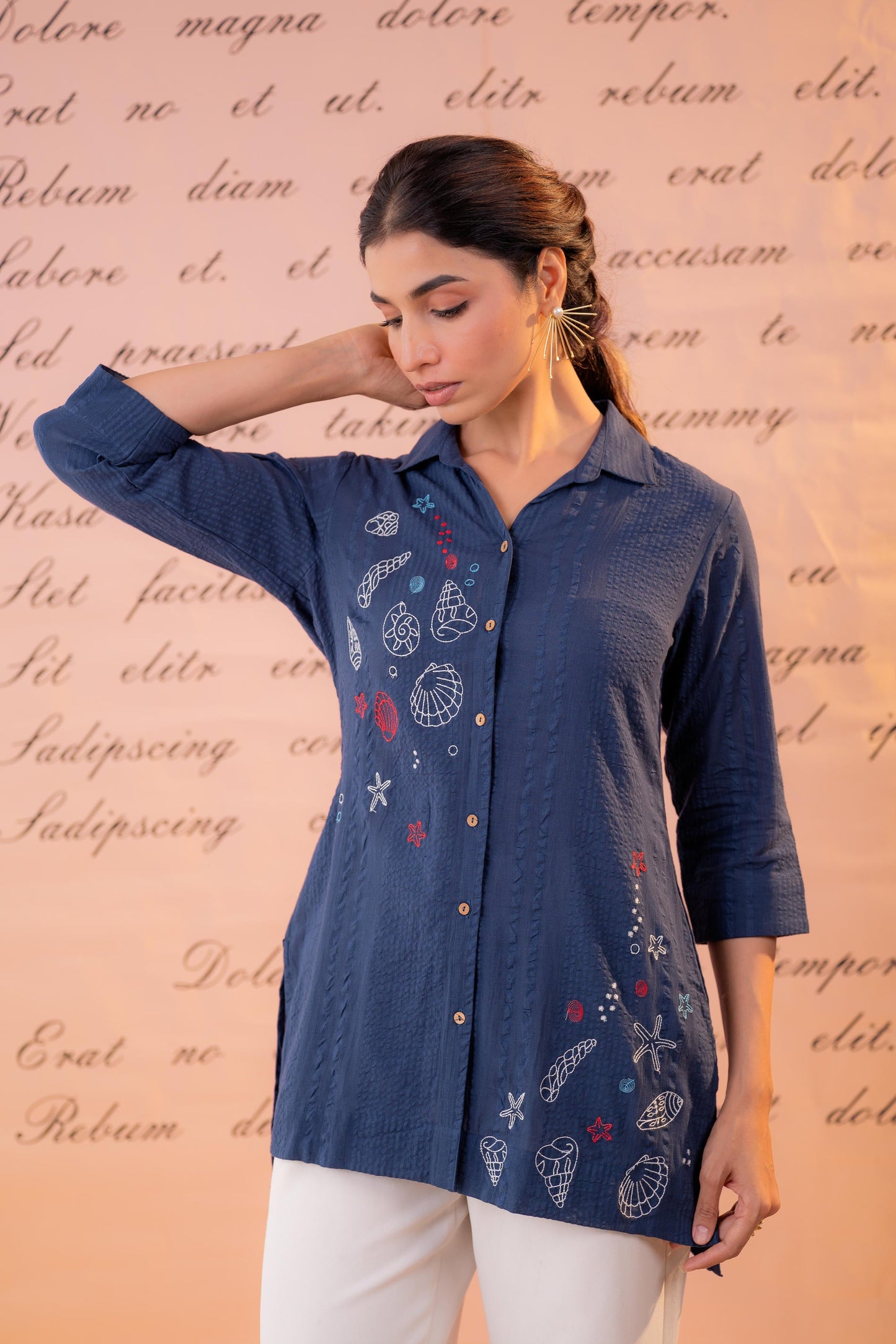 Navy Shell Story Tunic