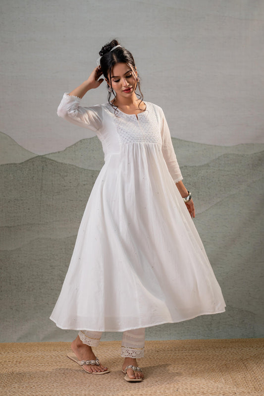 Pure Cotton Noor Embroidered Kurta