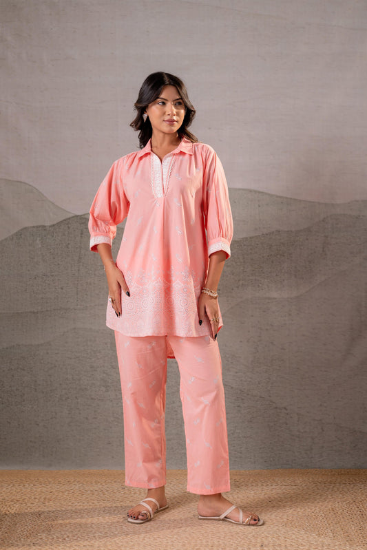 Pastel Festive Printed Kurta Set