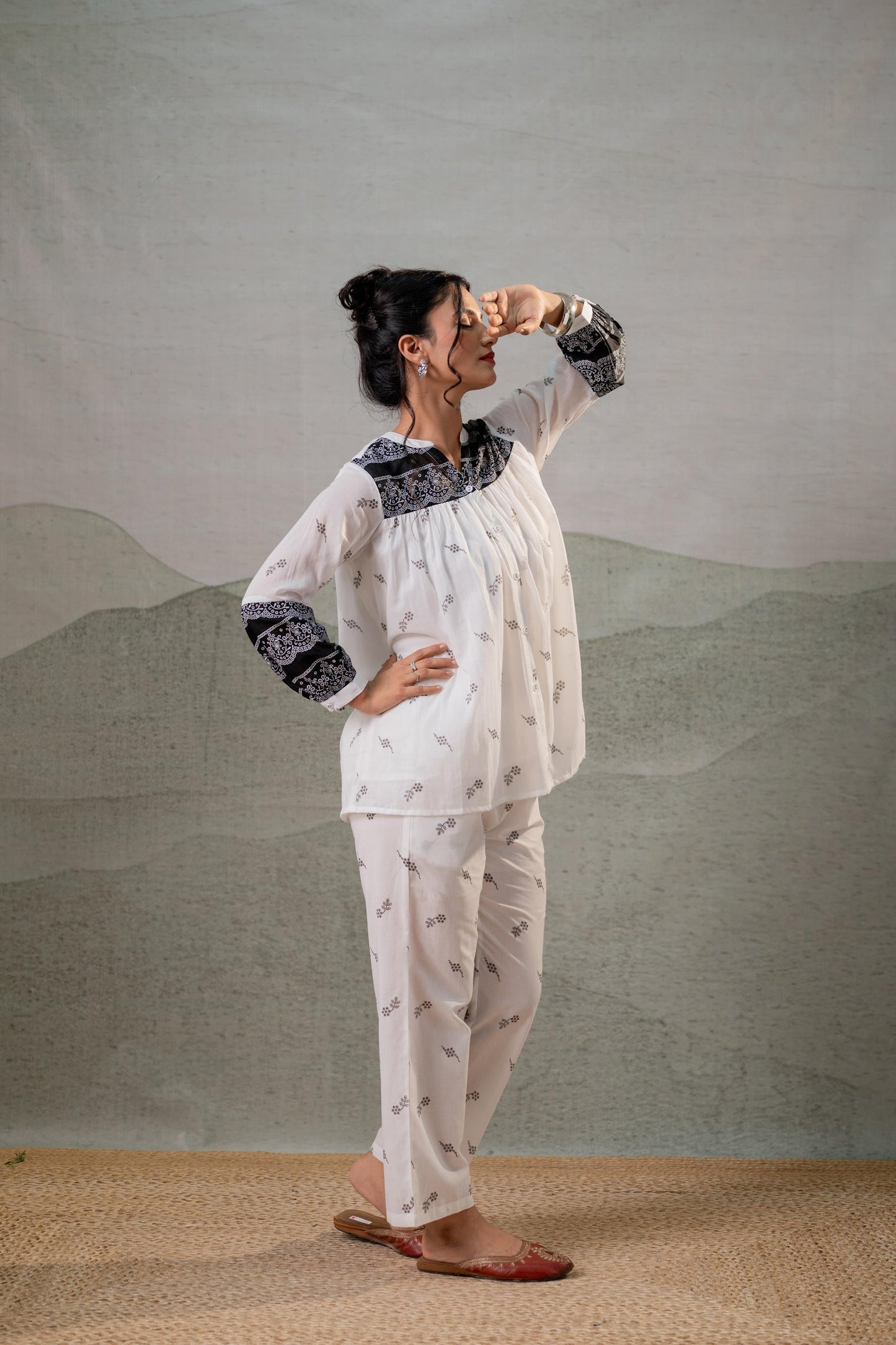 Ivory Kalaa Printed Tunic Set